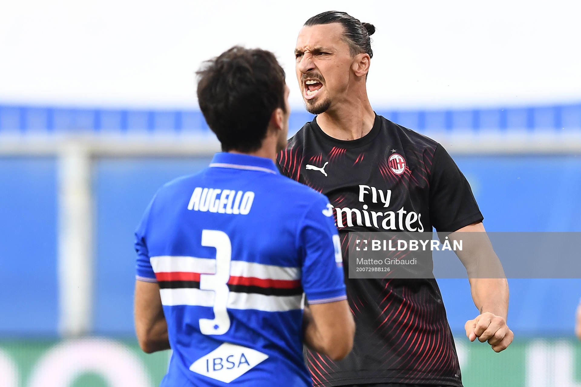 Zlatan Ibrahimovic of AC Milan celebrates