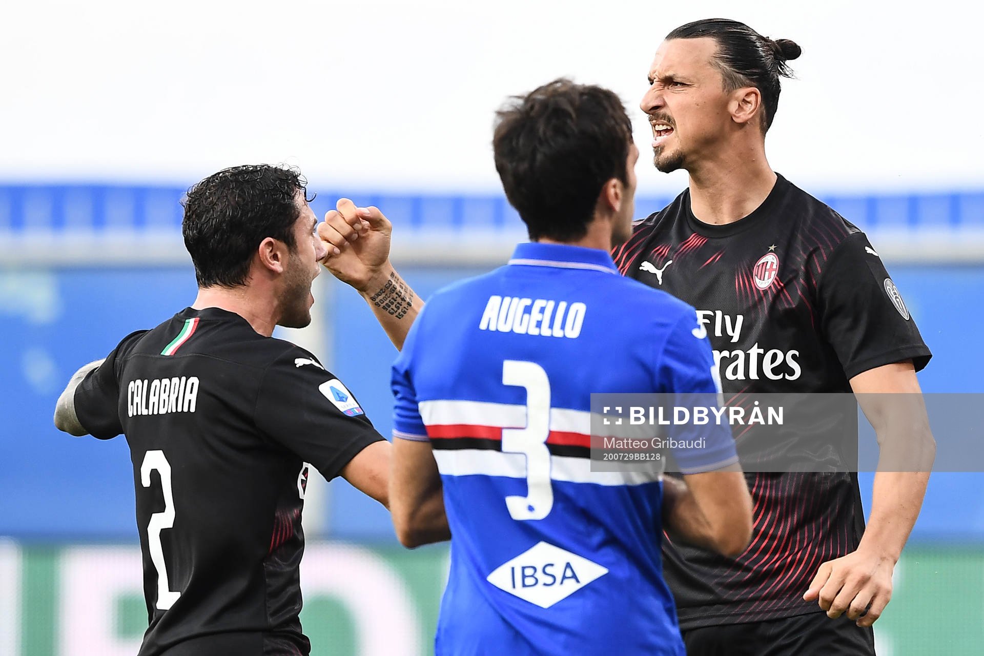 Zlatan Ibrahimovic of AC Milan celebrates