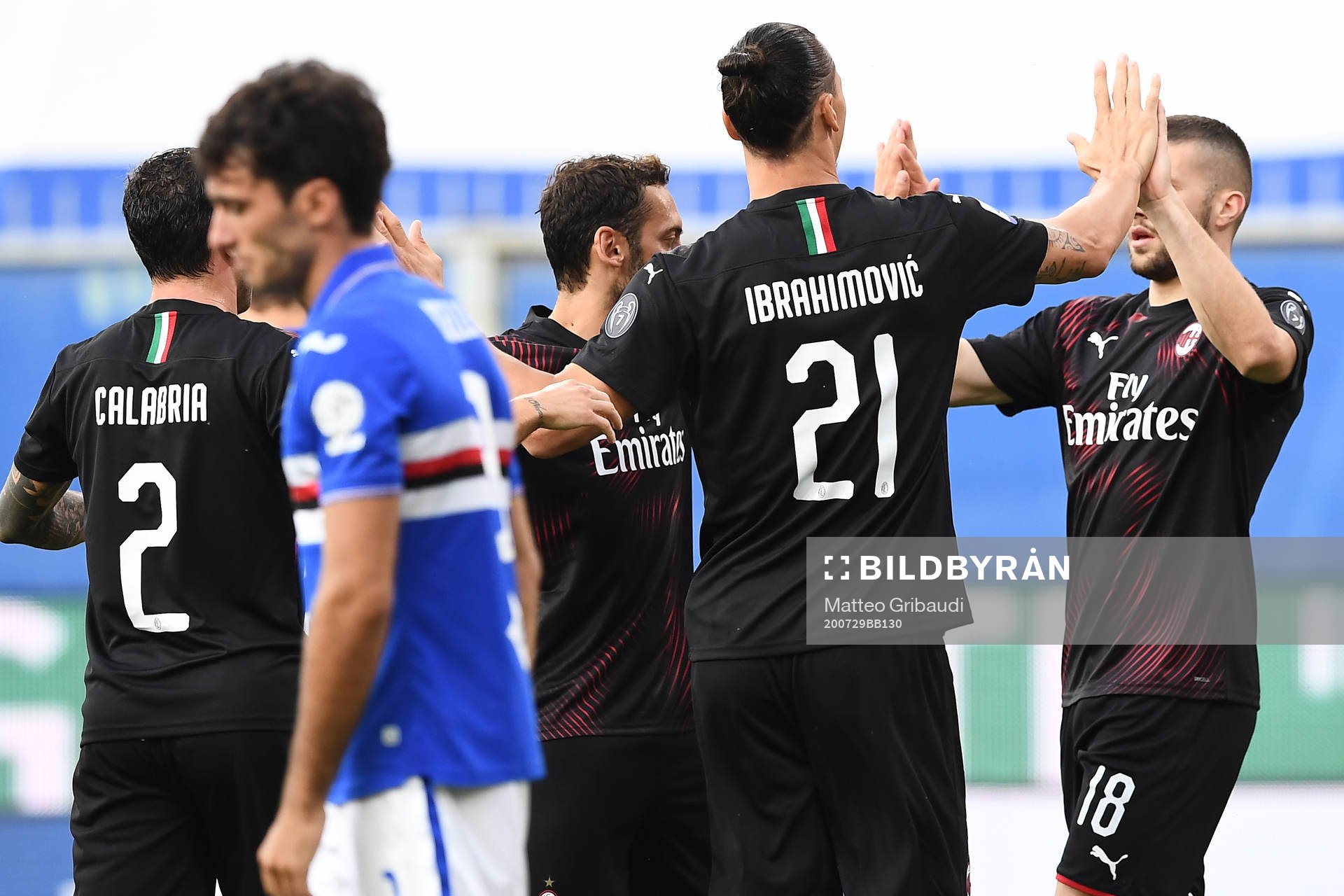 Zlatan Ibrahimovic of AC Milan celebrates