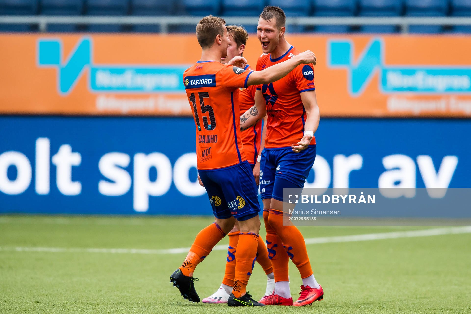 Holmbert Aron Briem Fridjonsson of Aalesund celebrates with
