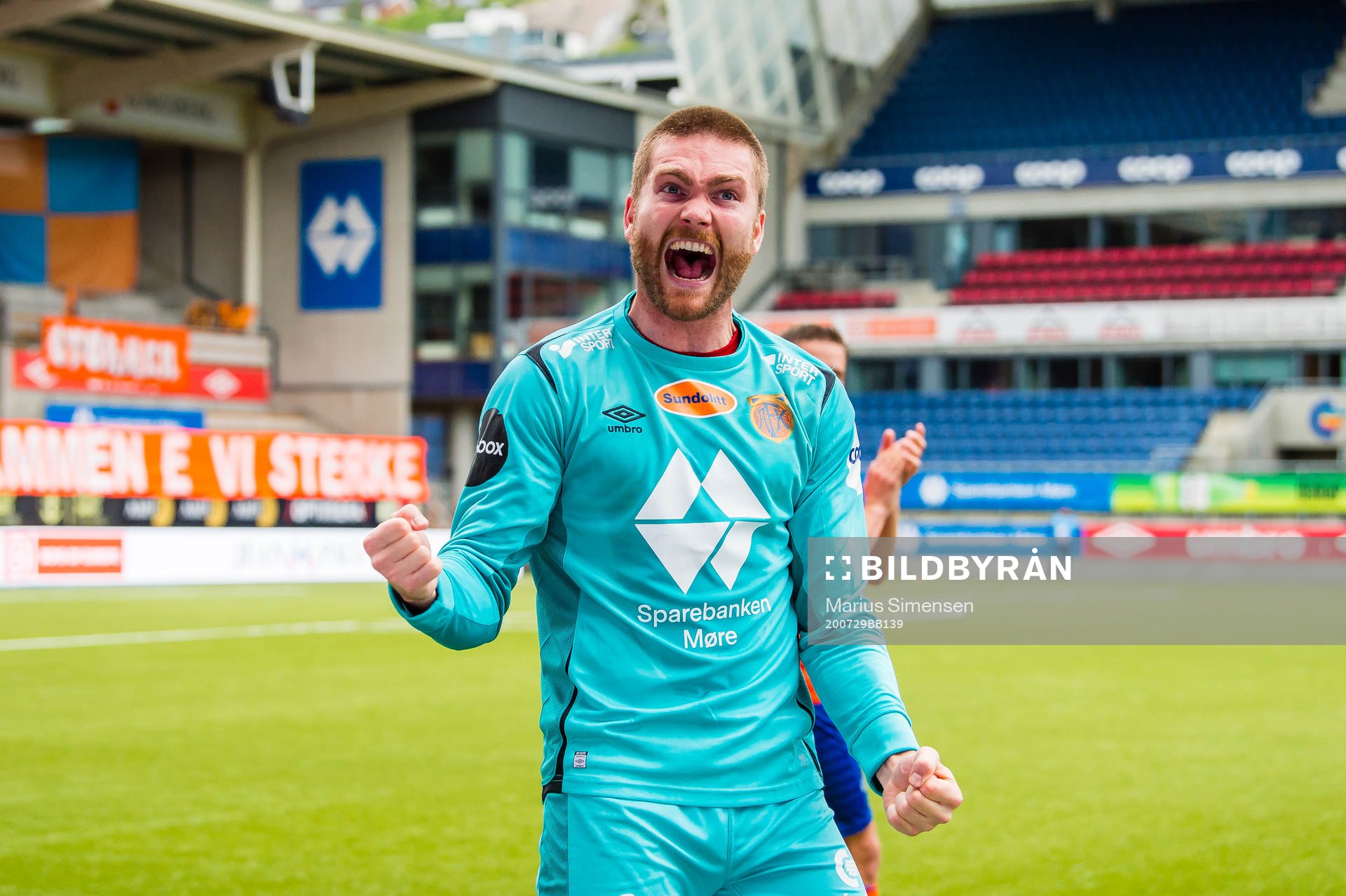 Gudmund Broks Kongshavn of Aalesund celebrates