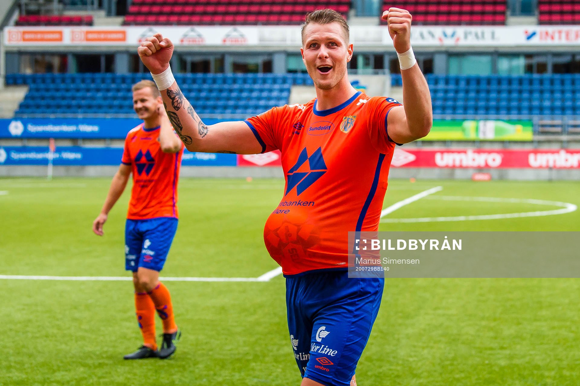Holmbert Aron Briem Fridjonsson of Aalesund celebrates