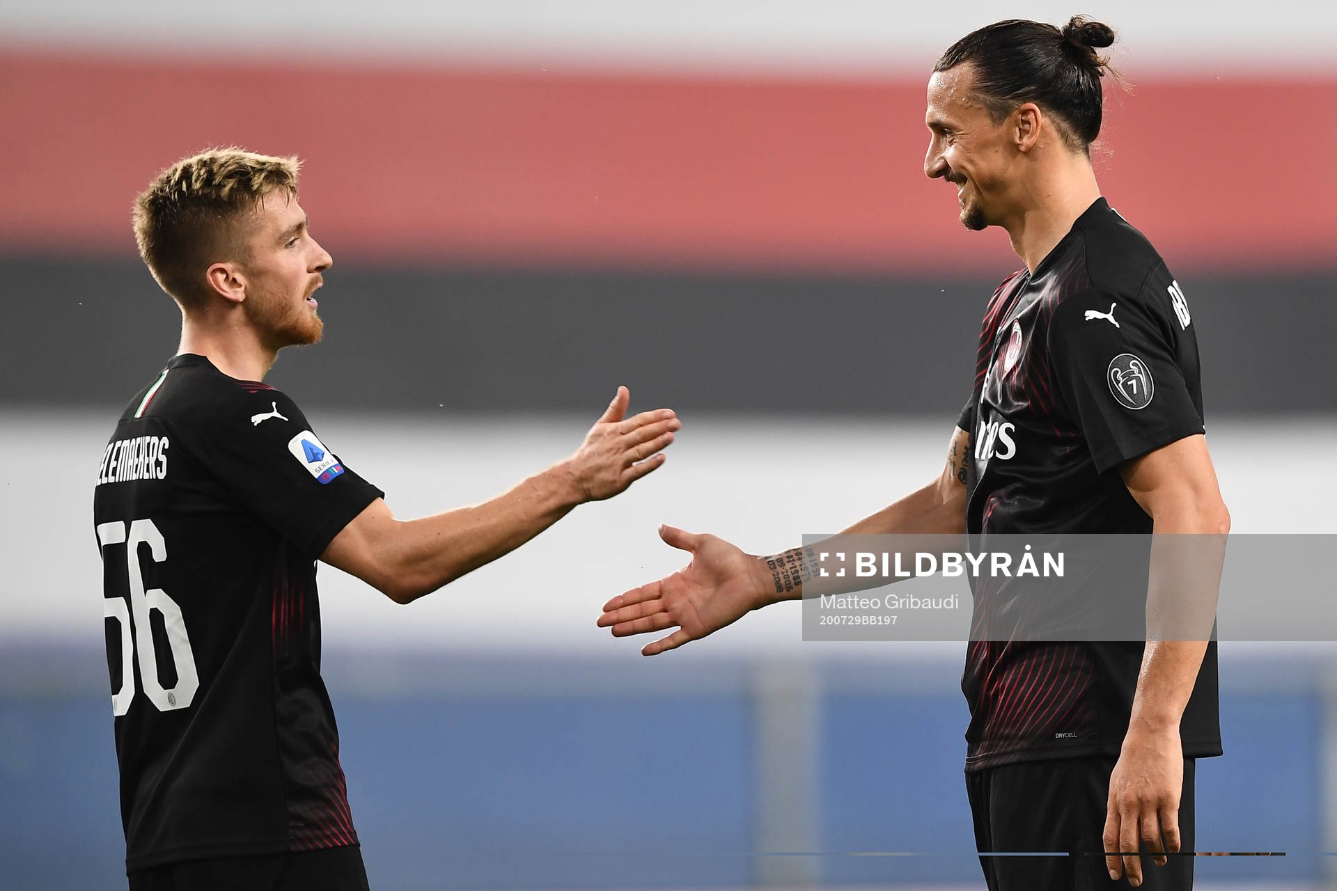 Zlatan Ibrahimovic of AC Milan celebrates