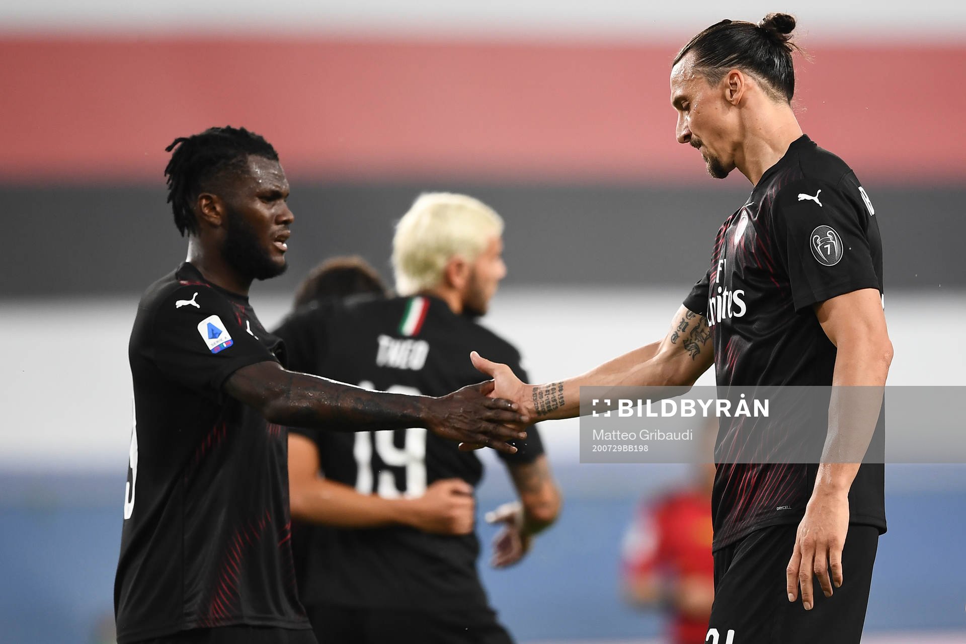 Zlatan Ibrahimovic of AC Milan celebrates