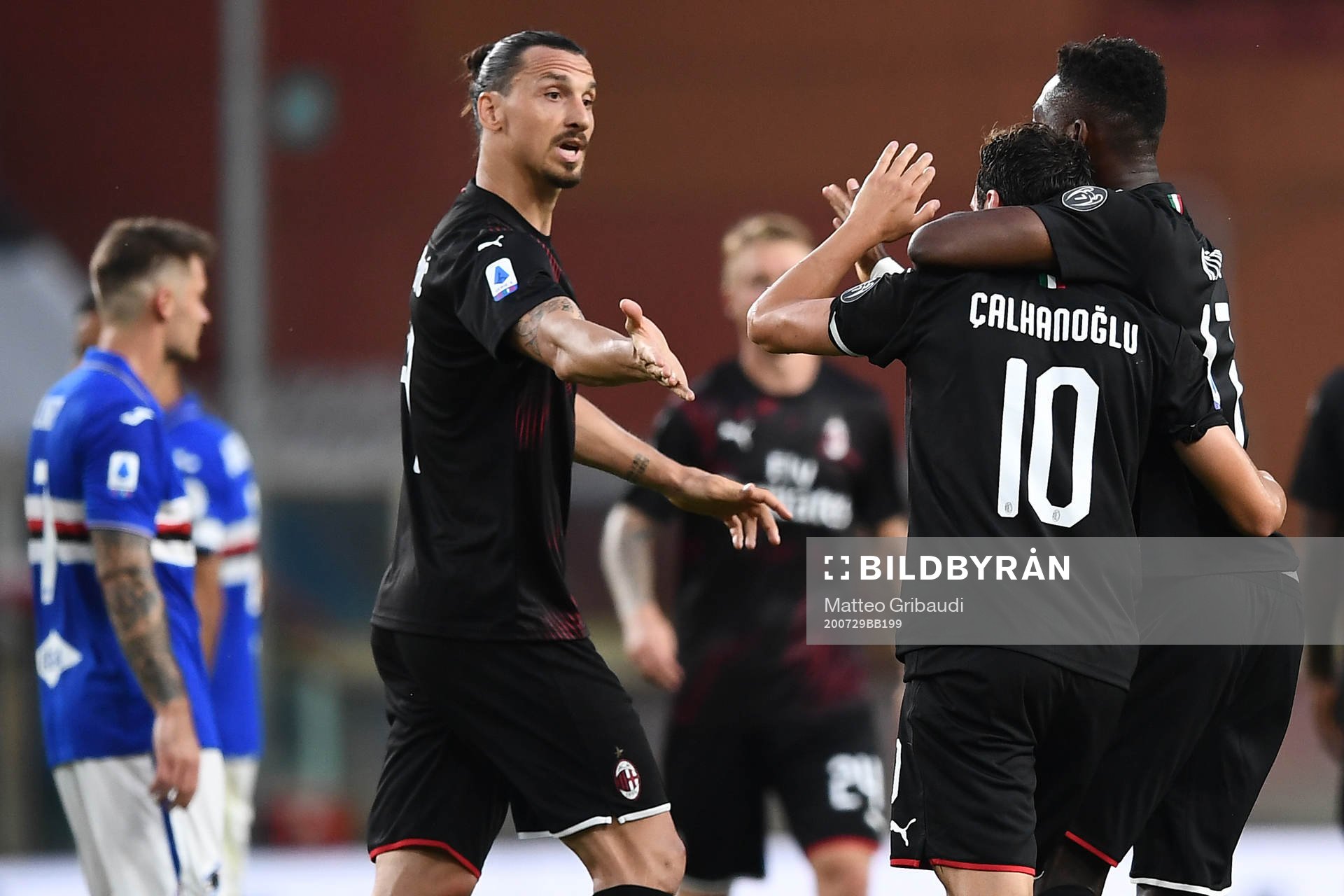Zlatan Ibrahimovic of AC Milan celebrates