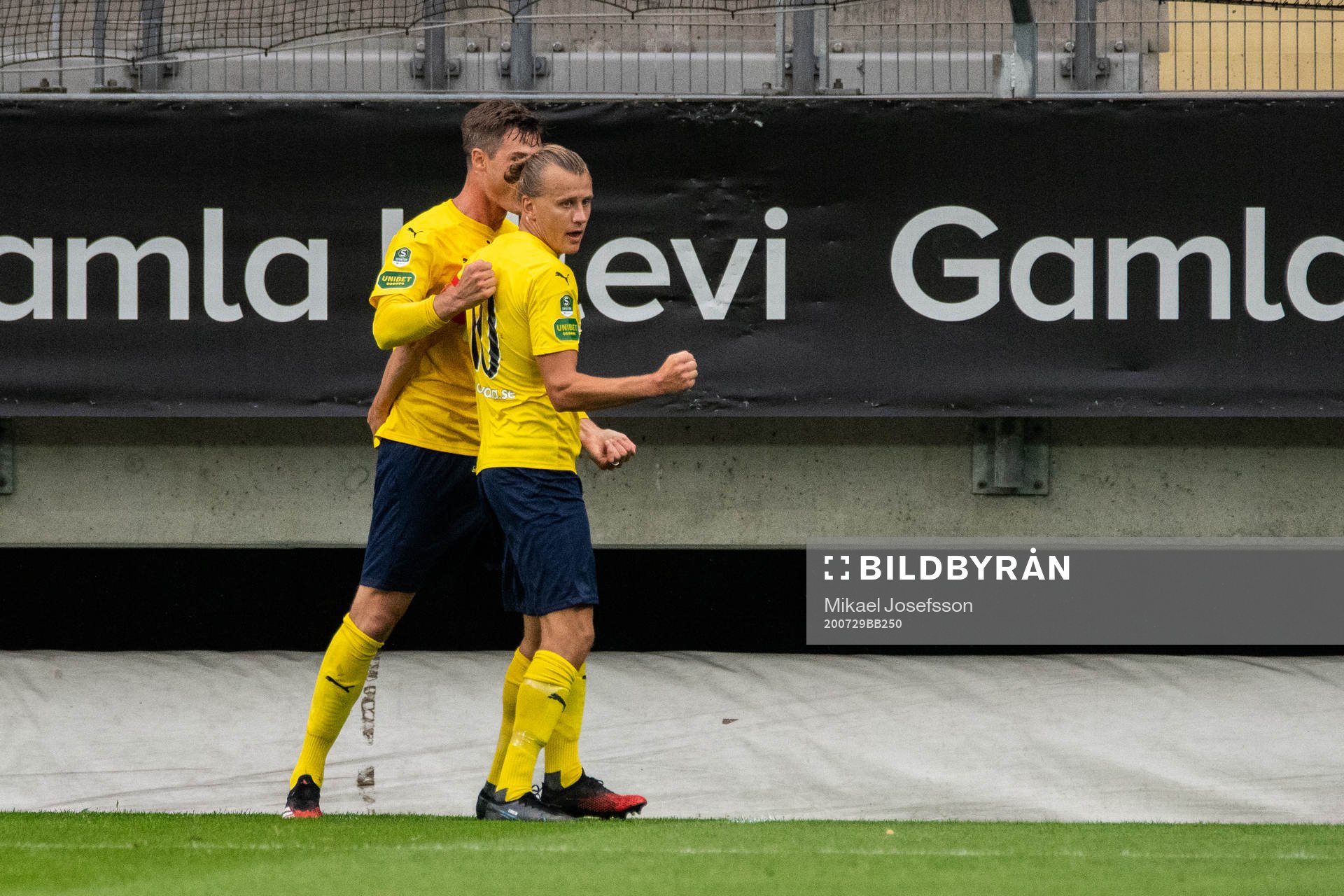 Ljungskiles Jesper Westermark jublar efter 0-1 under fotbollsmatchen i Superettan mellan GAIS och Ljungskile den 29 juli 2020 i Göteborg.