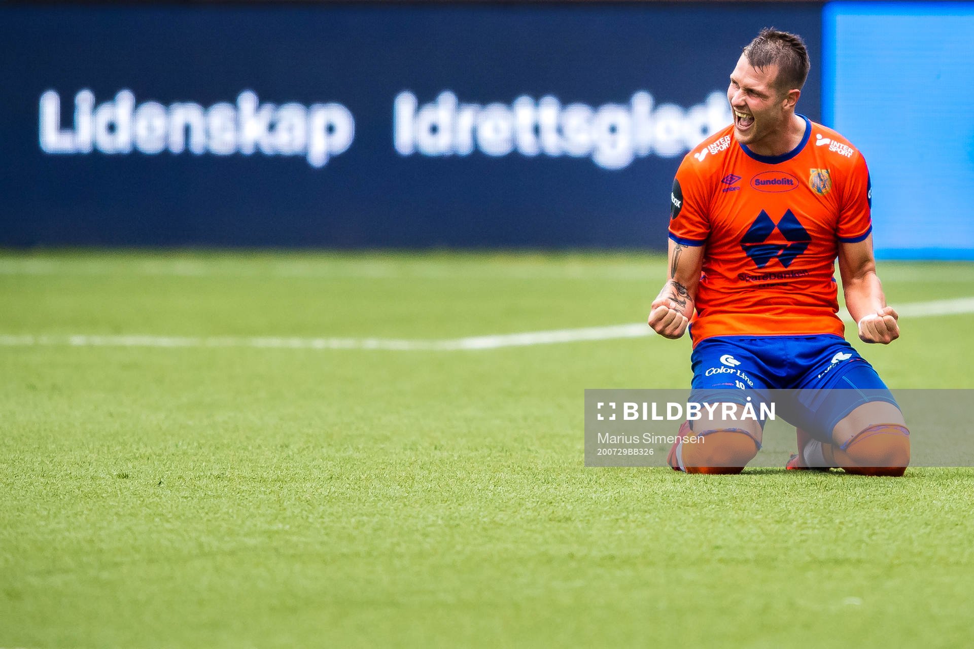 Holmbert Aron Briem Fridjonsson of Aalesund celebrates