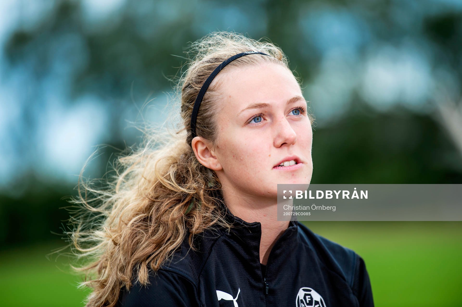 Fotbollscollege i USA. Borgeby FK har flera spelare som har gått eller ska gå och spela fotboll på college i USA. Louise Hayden poserar för ett porträtt den 29 juli 2020 i Borgeby.