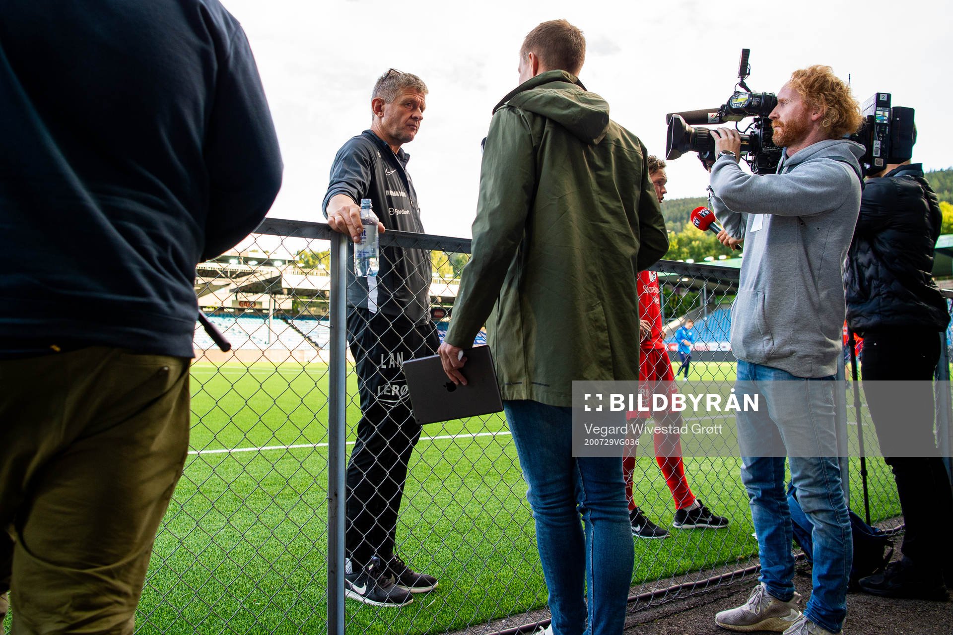 Lars Arne Nilsen, head coach of Brann, talks to the media