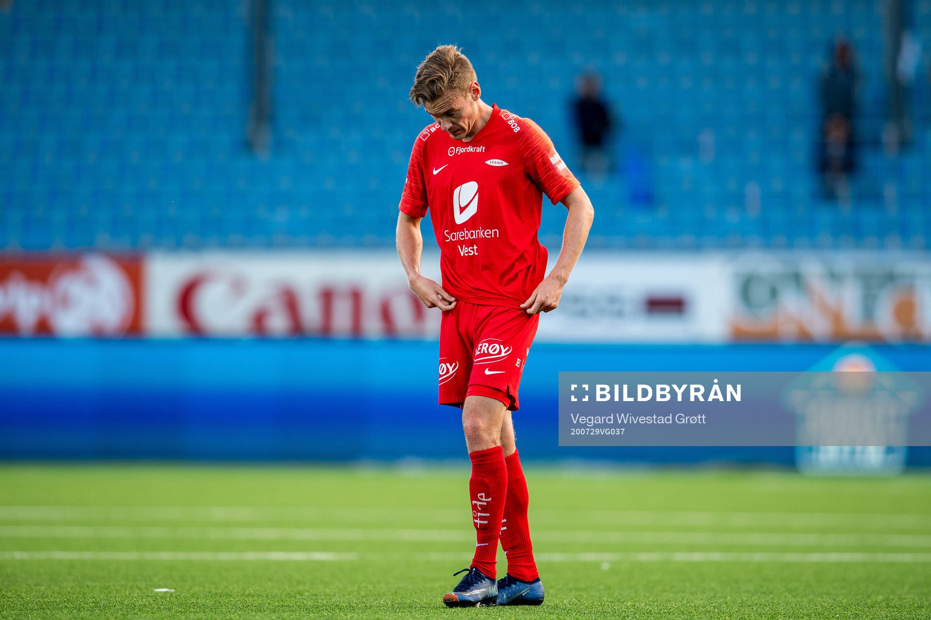 Jon-Helge Tveita of Brann looks dejected