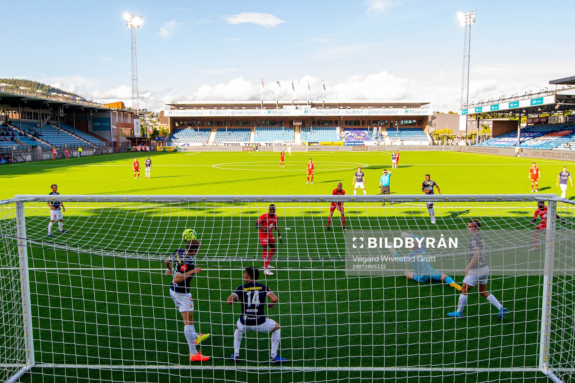 Niklas Gunnarsson of Strømsgodset clears the ball
