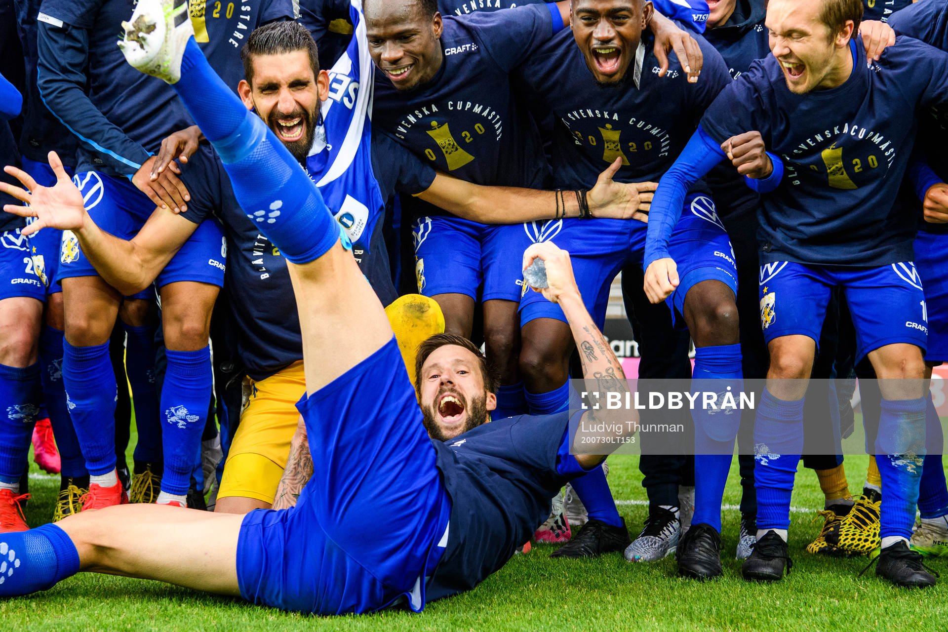 IFK Göteborgs med Mattias Bjärsmyr i förgrunden jublar