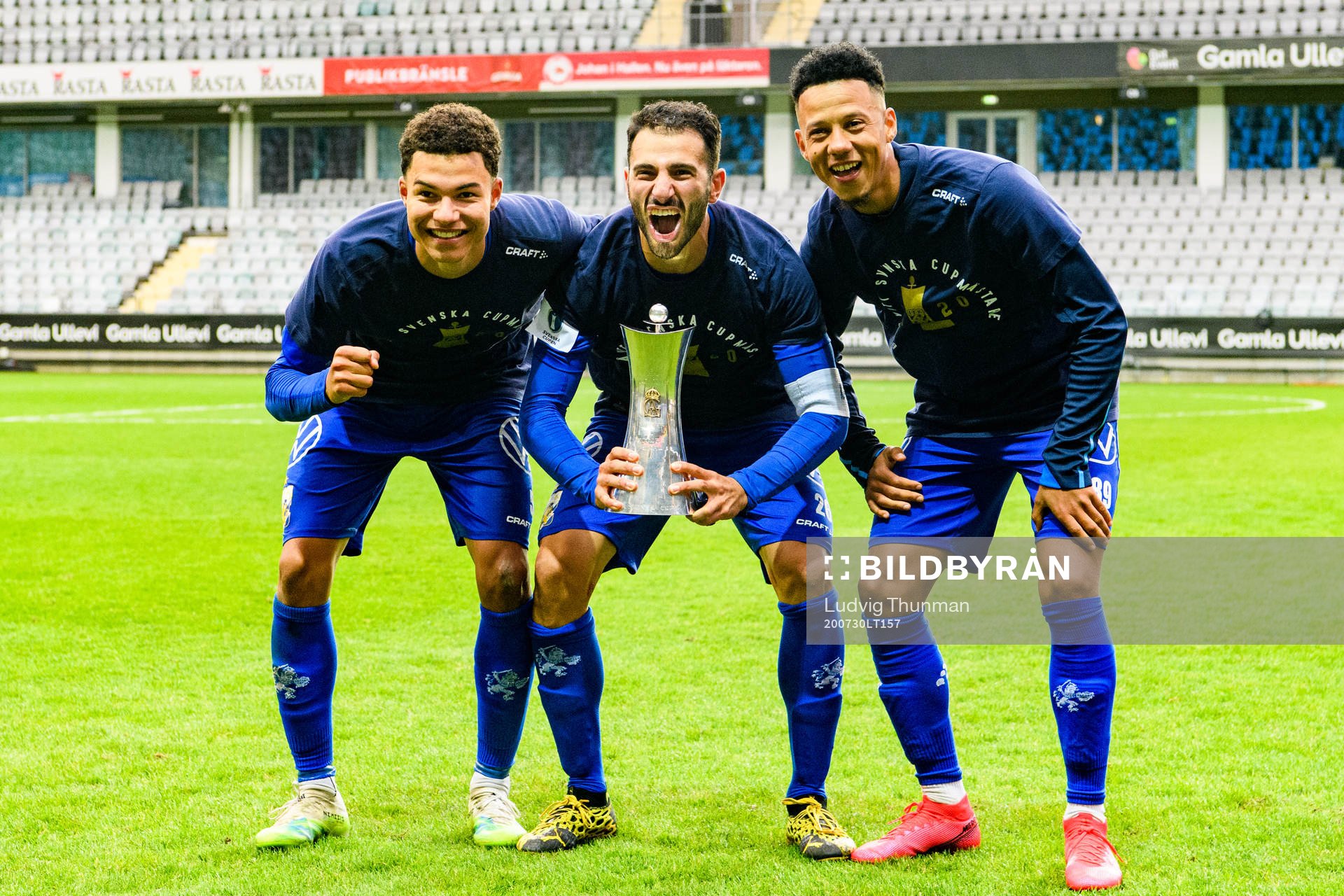 IFK Göteborgs Alexander Jallow, André Calisir och Tobias
