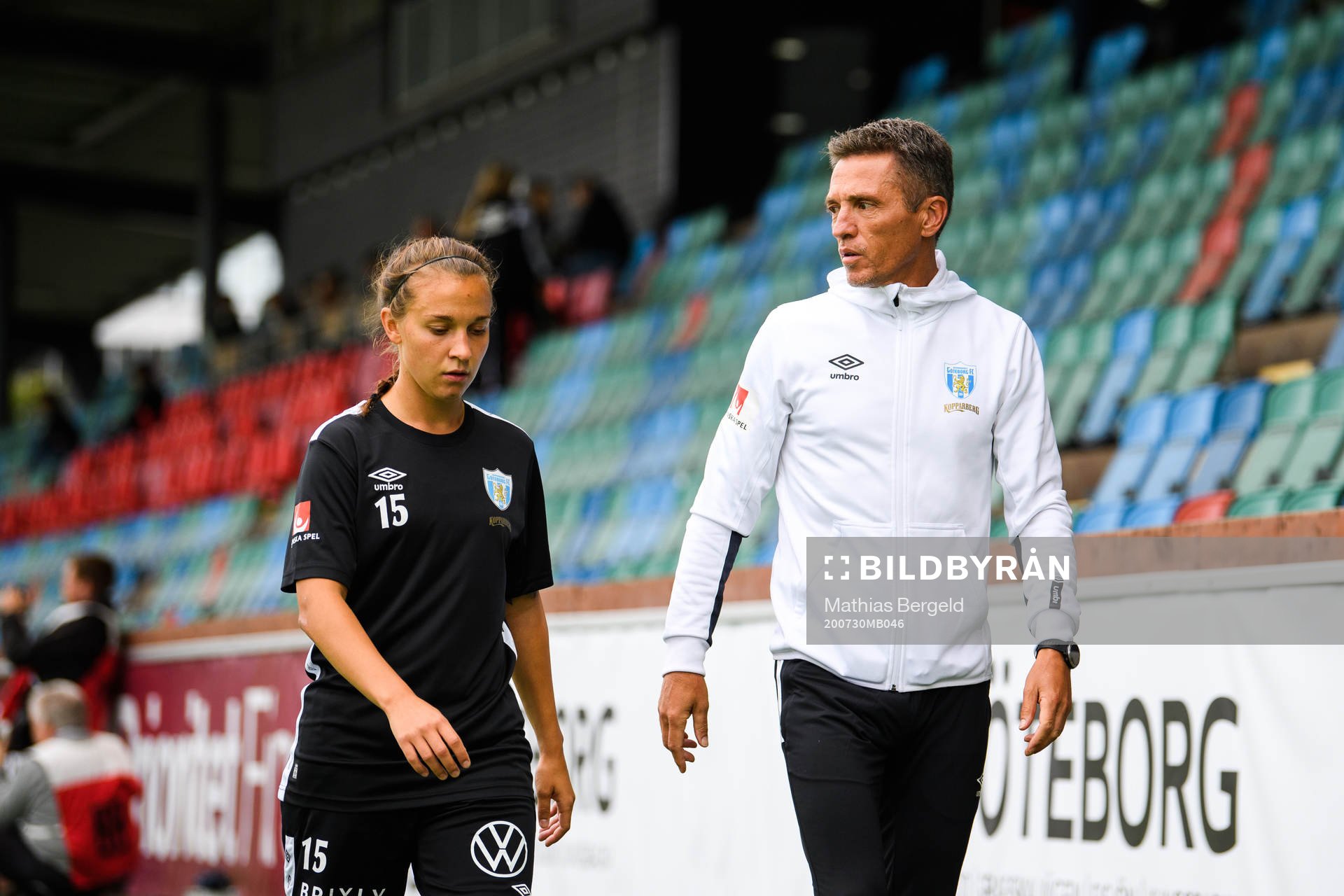 Göteborgs Julia Zigiotti Olme och tränare Mats Gren