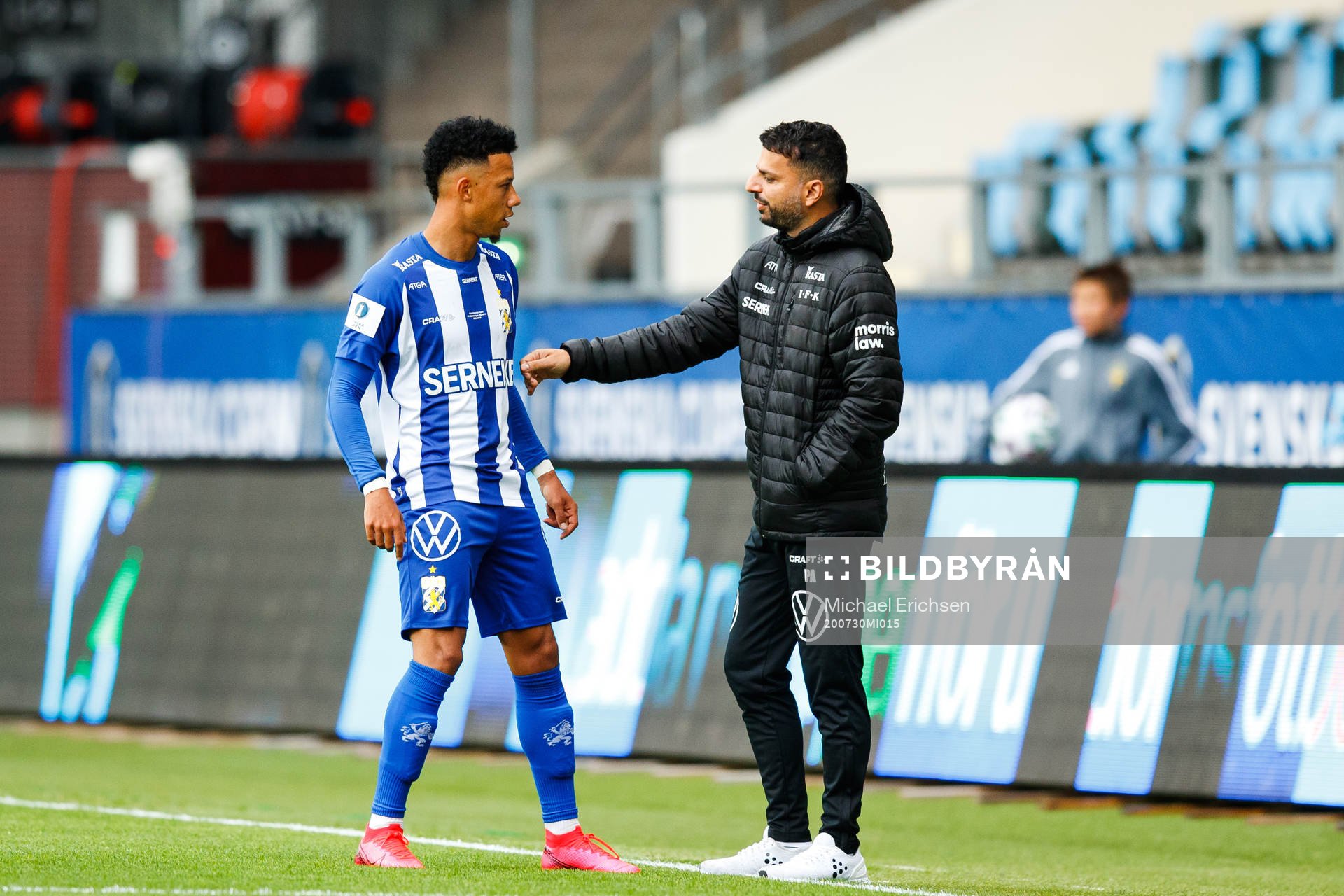 IFK Göteborgs Tobias Sana och tränare Poya Asbaghi