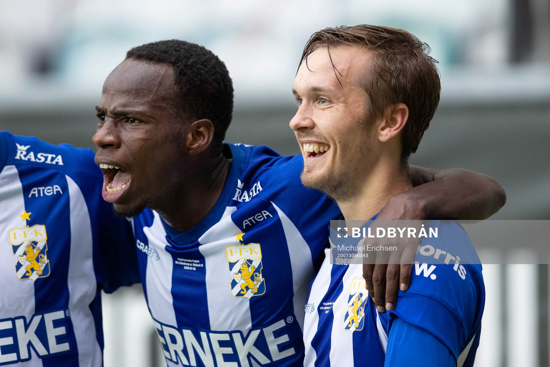 IFK Göteborgs Patrik Karlsson Lagemyr jublar med  Alhassan