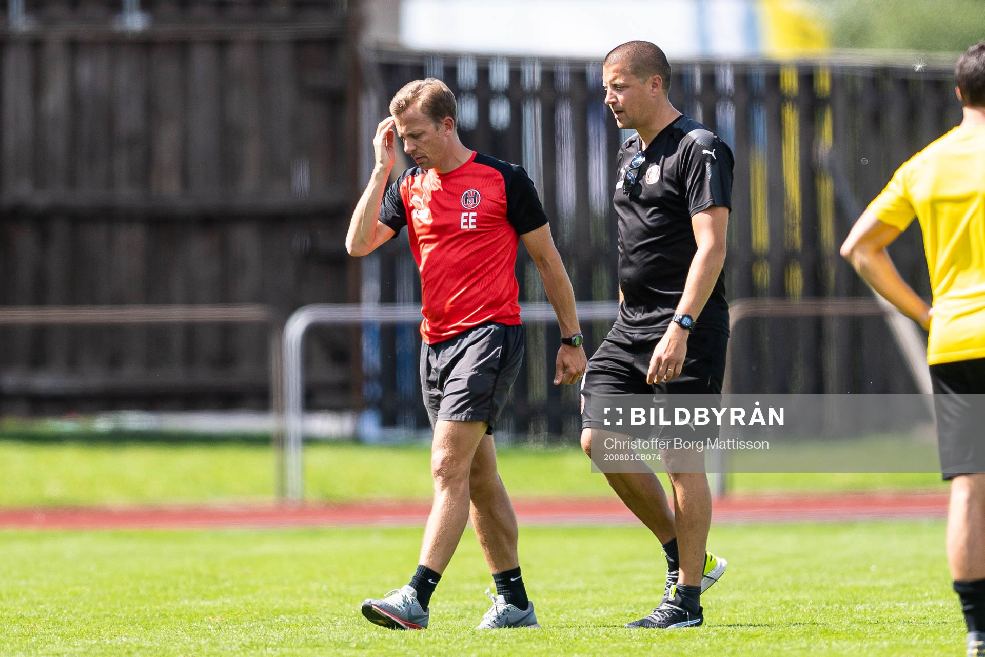 Hittarps tränare Erik Edman och assisterande tränare