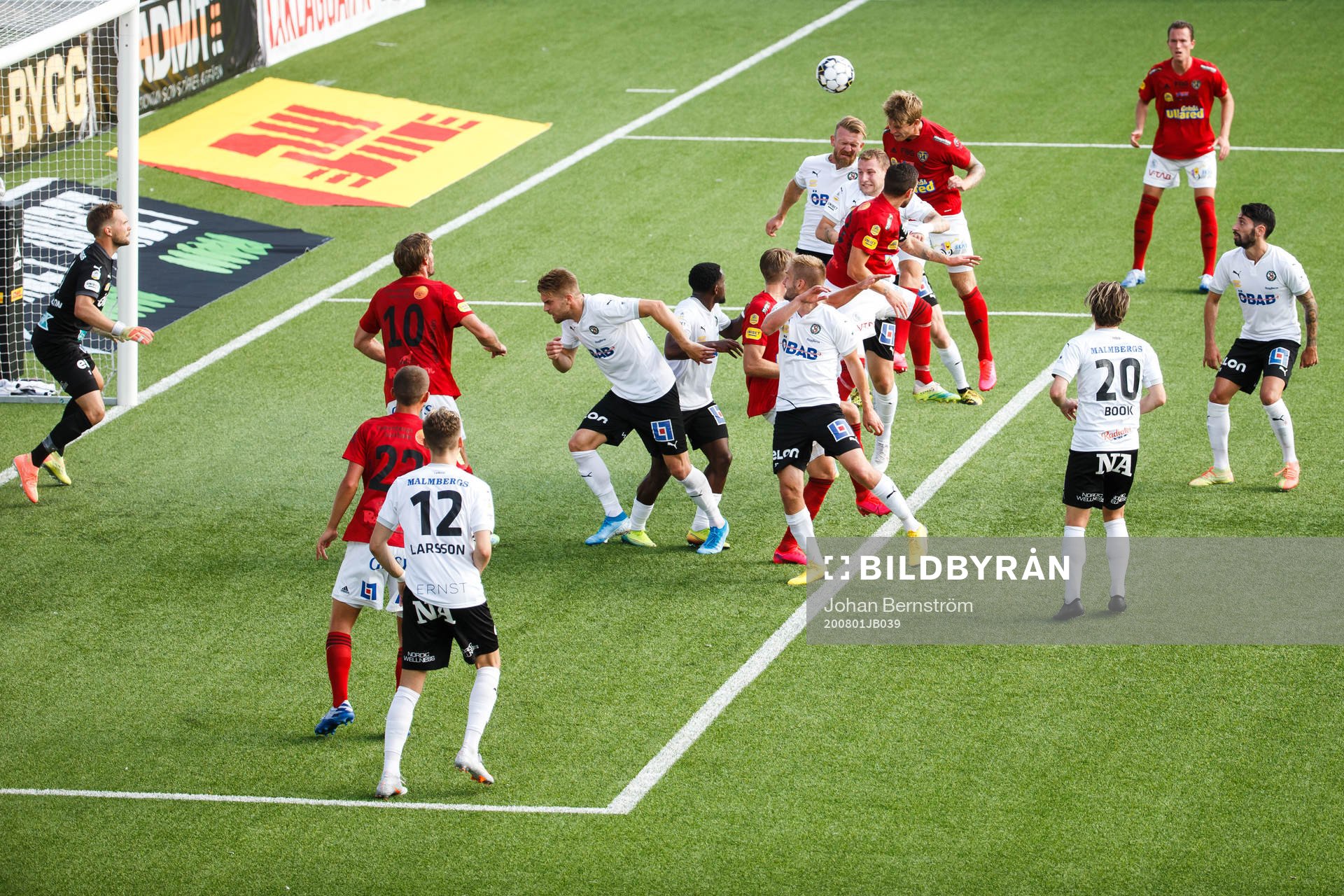 Falkenbergs Marcus Klingenberg Mathisen under fotbollsmatchen i Allsvenskan mellan Örebro och Falkenberg den 1 augusti 2020 i Örebro.