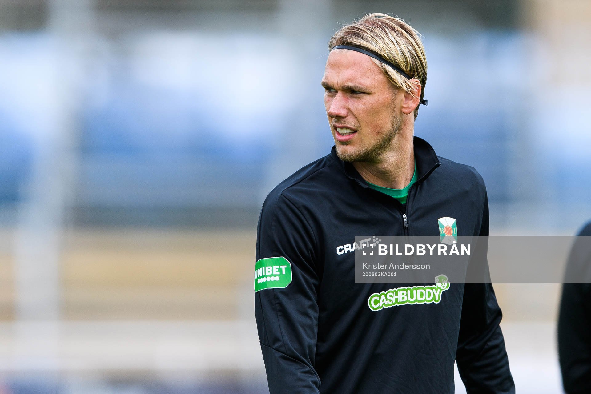 Varbergs Hampus Zachrisson före fotbollsmatchen i