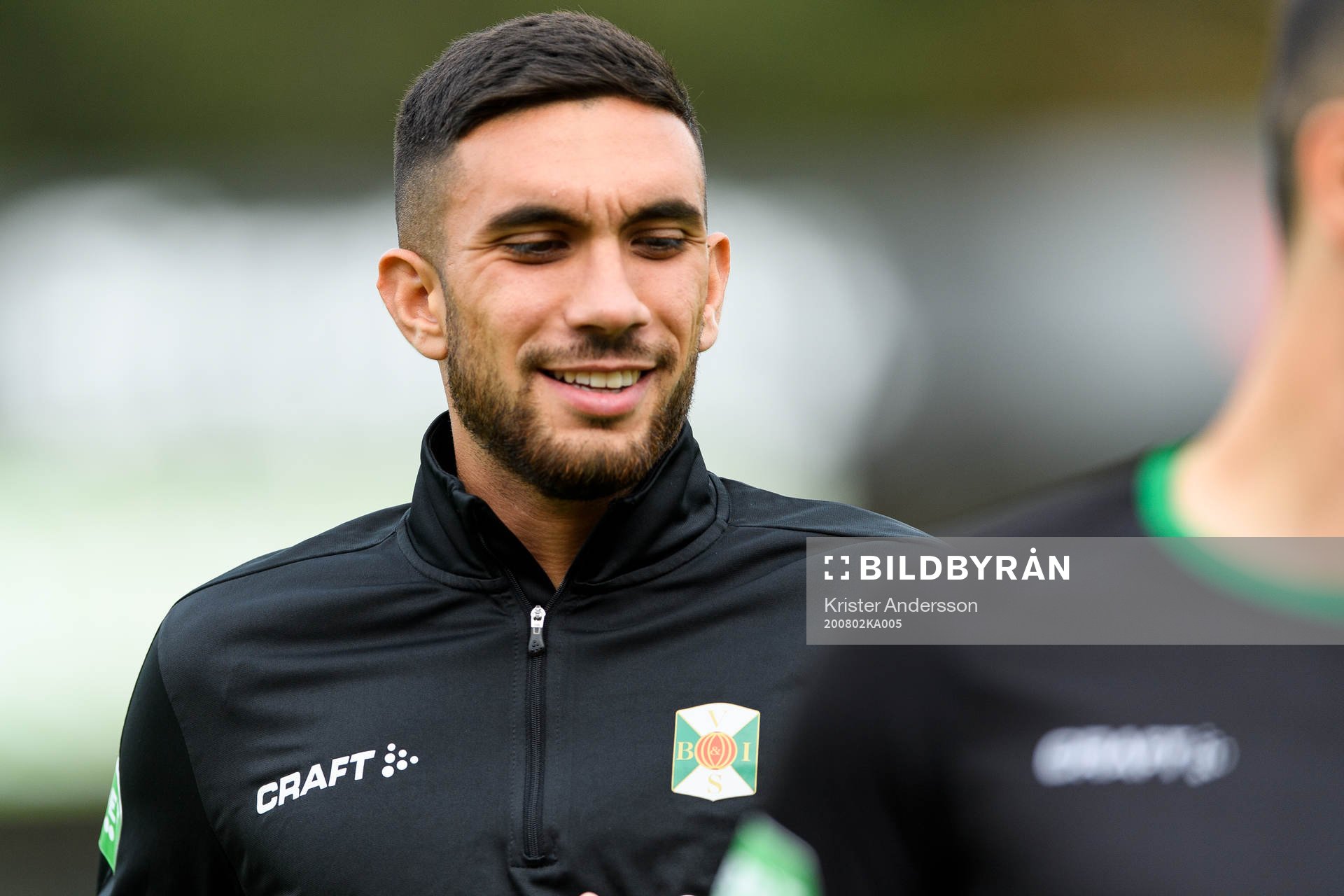 Varbergs Daniel Krezic före fotbollsmatchen i Allsvenskan