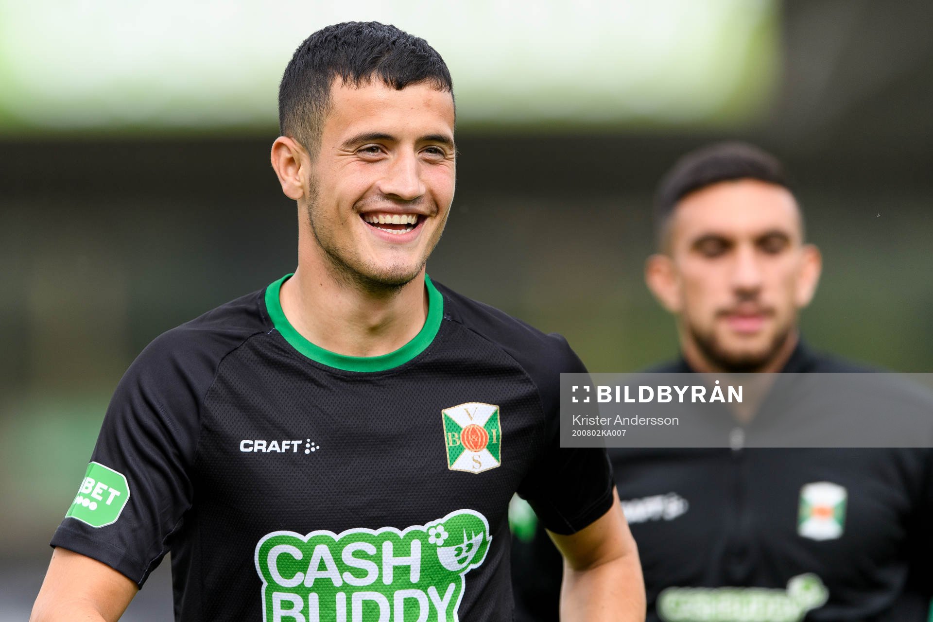 Varbergs Astrit Selmani före fotbollsmatchen i Allsvenskan