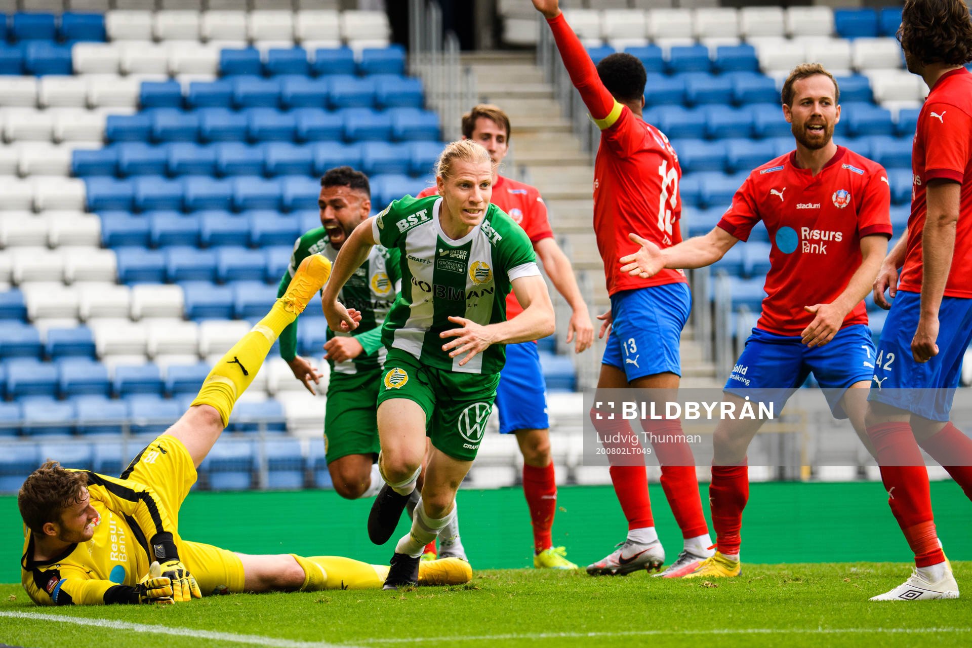 Hammarbys Gustav Ludwigson jublar