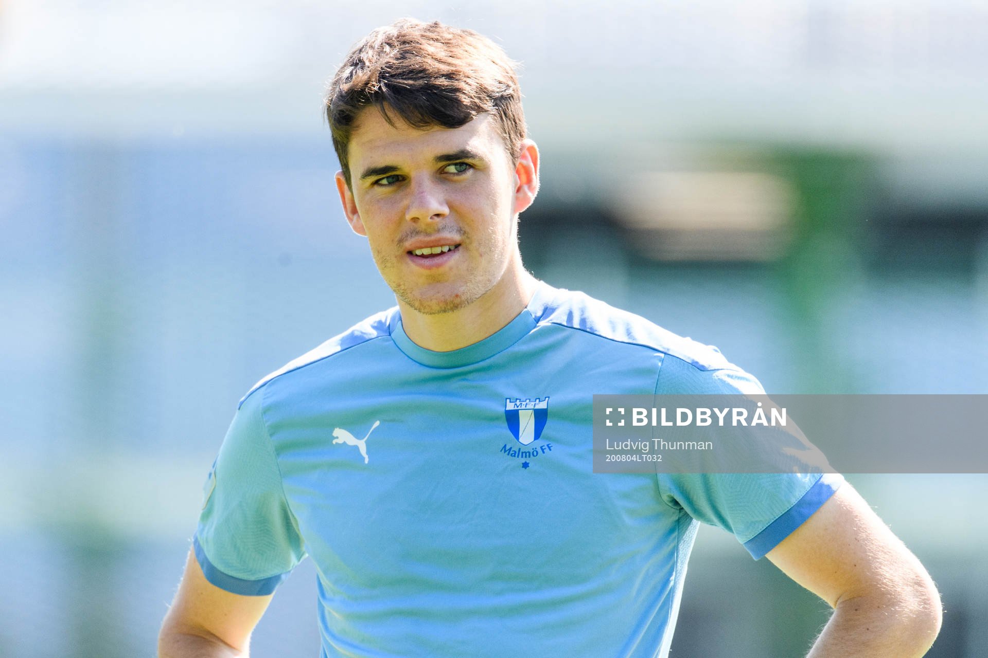 Samuel Adrian under en träning med Malmö FF den 4 augusti 2020 i Malmö.
