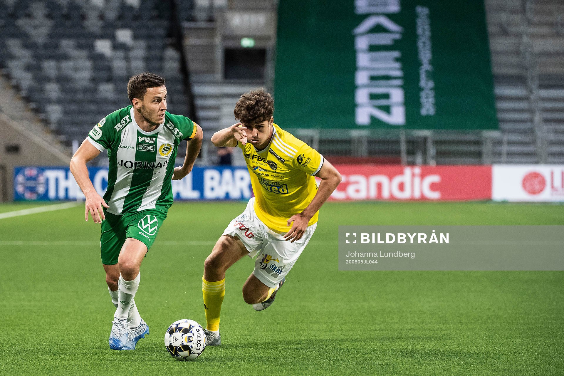 Hammarbys Jeppe Andersen och Falkenbergs Matthew Garbett