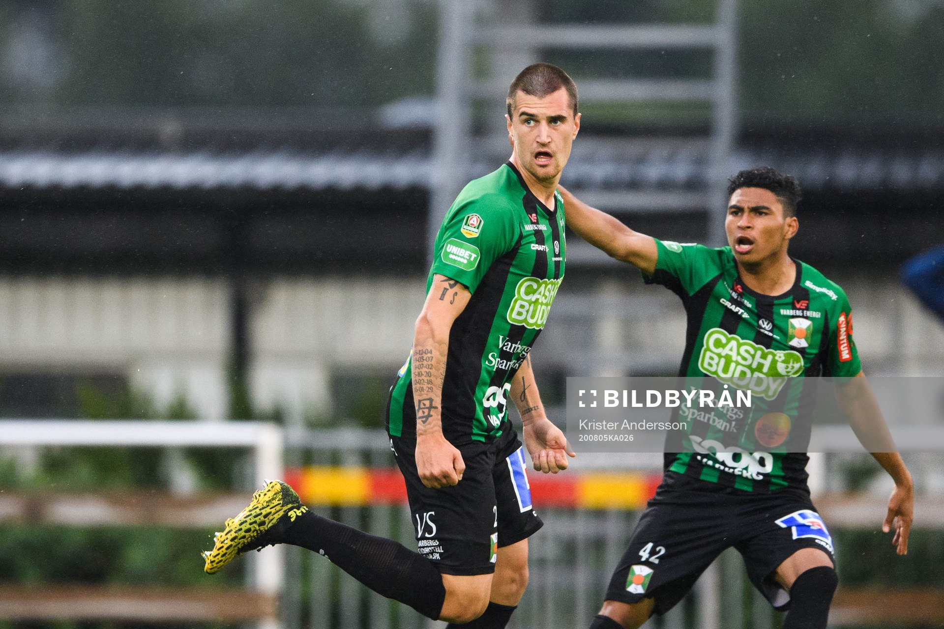 Varbergs Jon Birkfeldt och Keanin Ayer Boya jublar