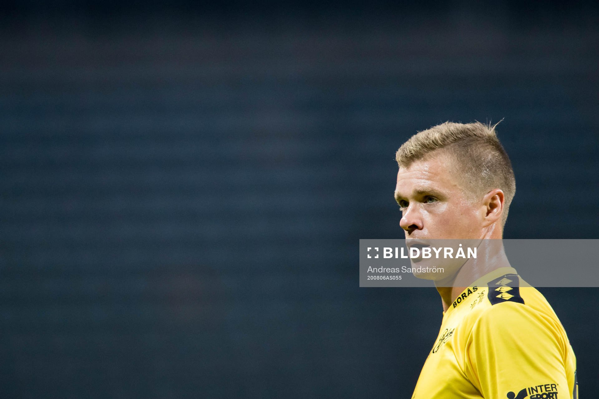 Elfsborgs Samuel Holmén under fotbollsmatchen i Allsvenskan mellan AIK och Elfsborg den 6 augusti 2020 i Stockholm. 