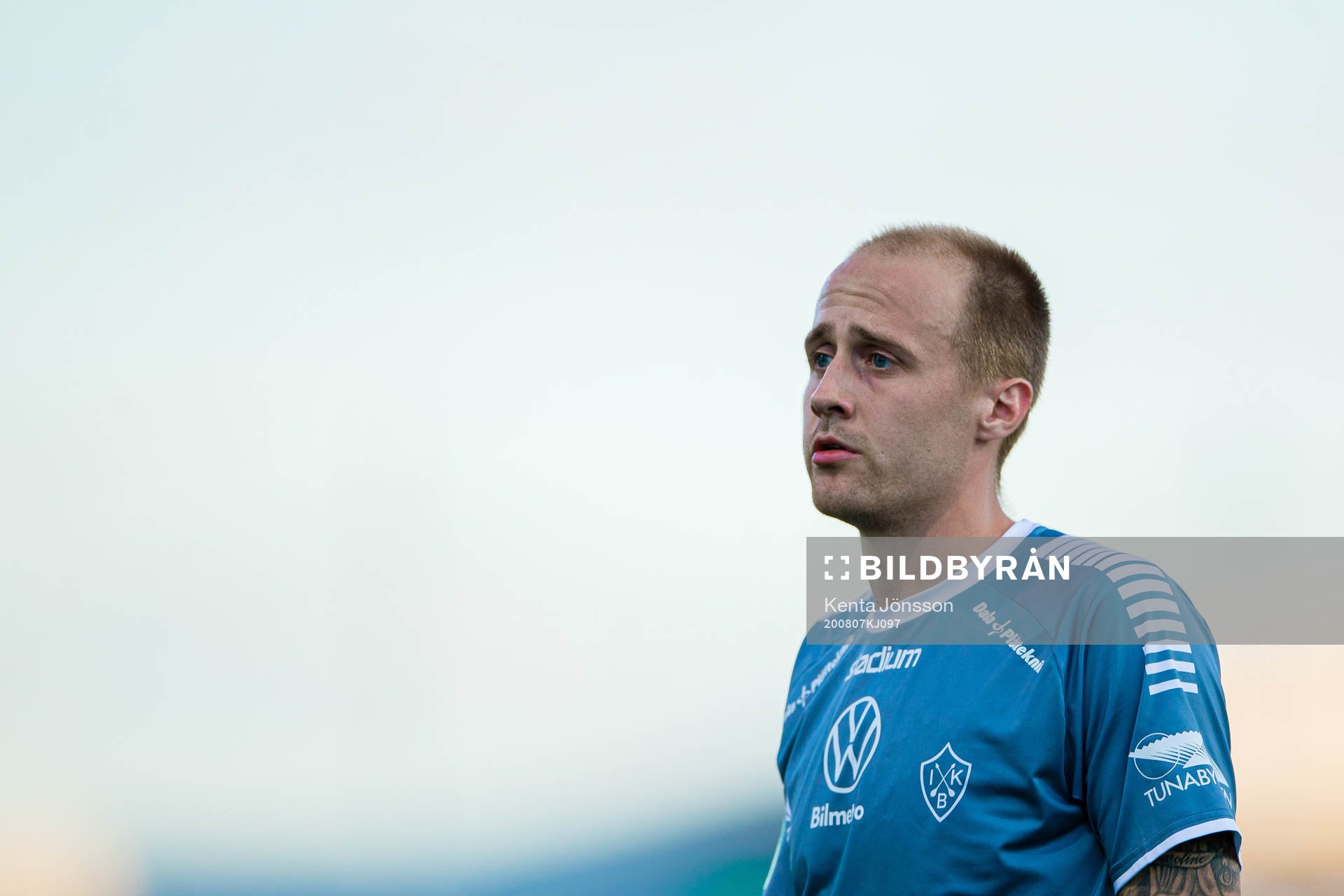 Brages Oscar Lundin under fotbollsmatchen i Superettan  mellan Västerås SK och Brage den 7 augusti 2020 i Västerås.