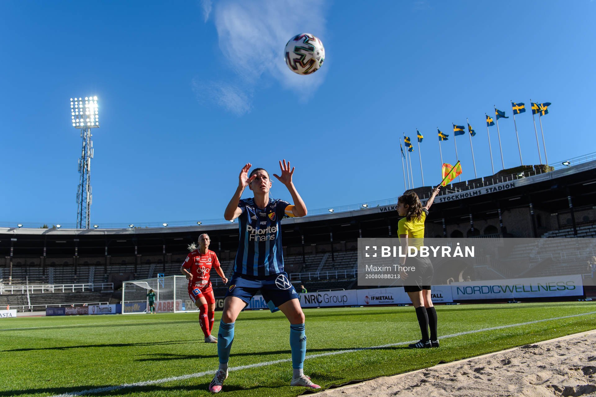 Djurgårdens Olivia Schough under fotbollsmatchen i Damallsvenskan mellan Djurgården och Örebro den 8 augusti 2020 i Stockholm.