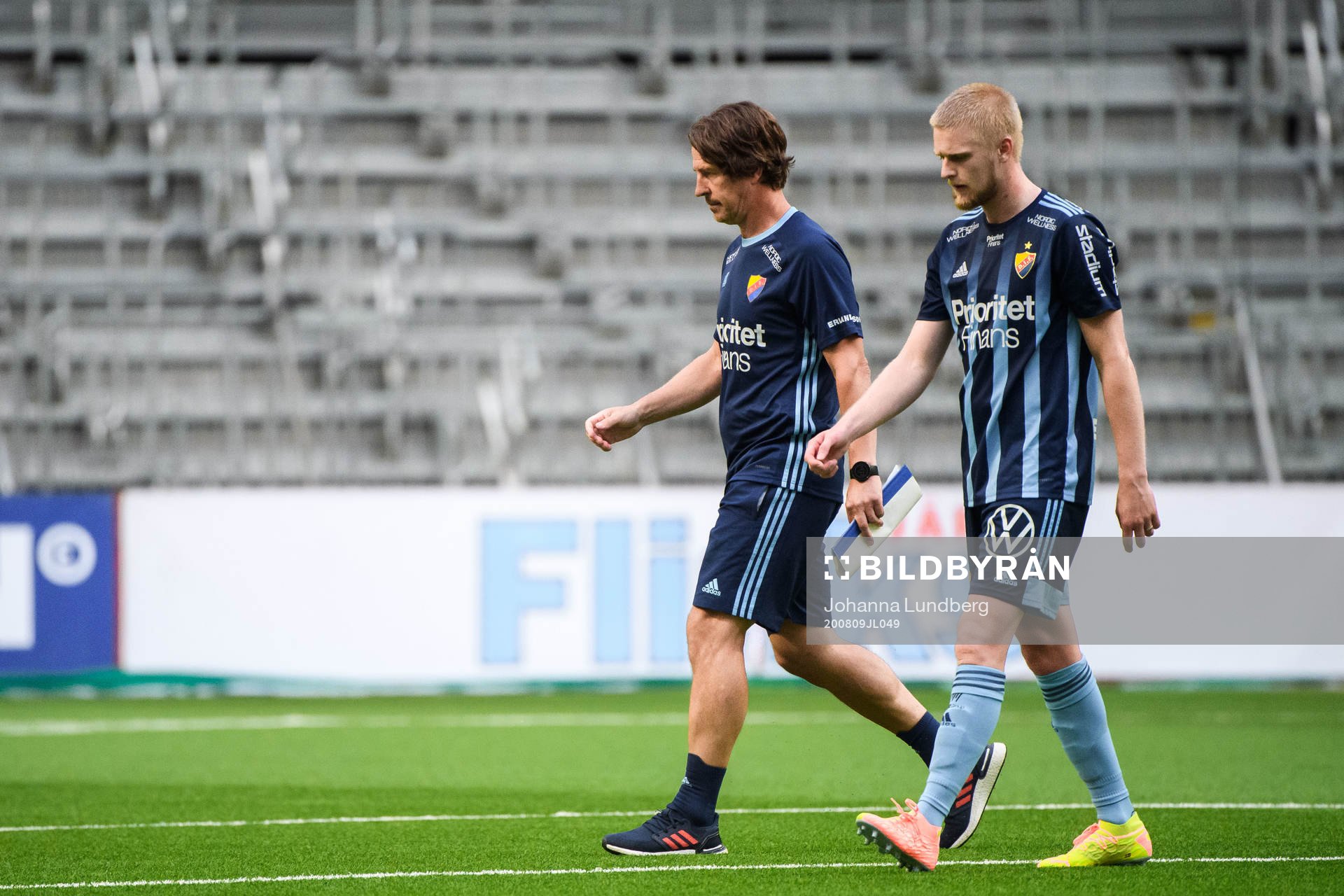 Djurgårdens tränare Thomas Lagerlöf och Kalle Holmberg