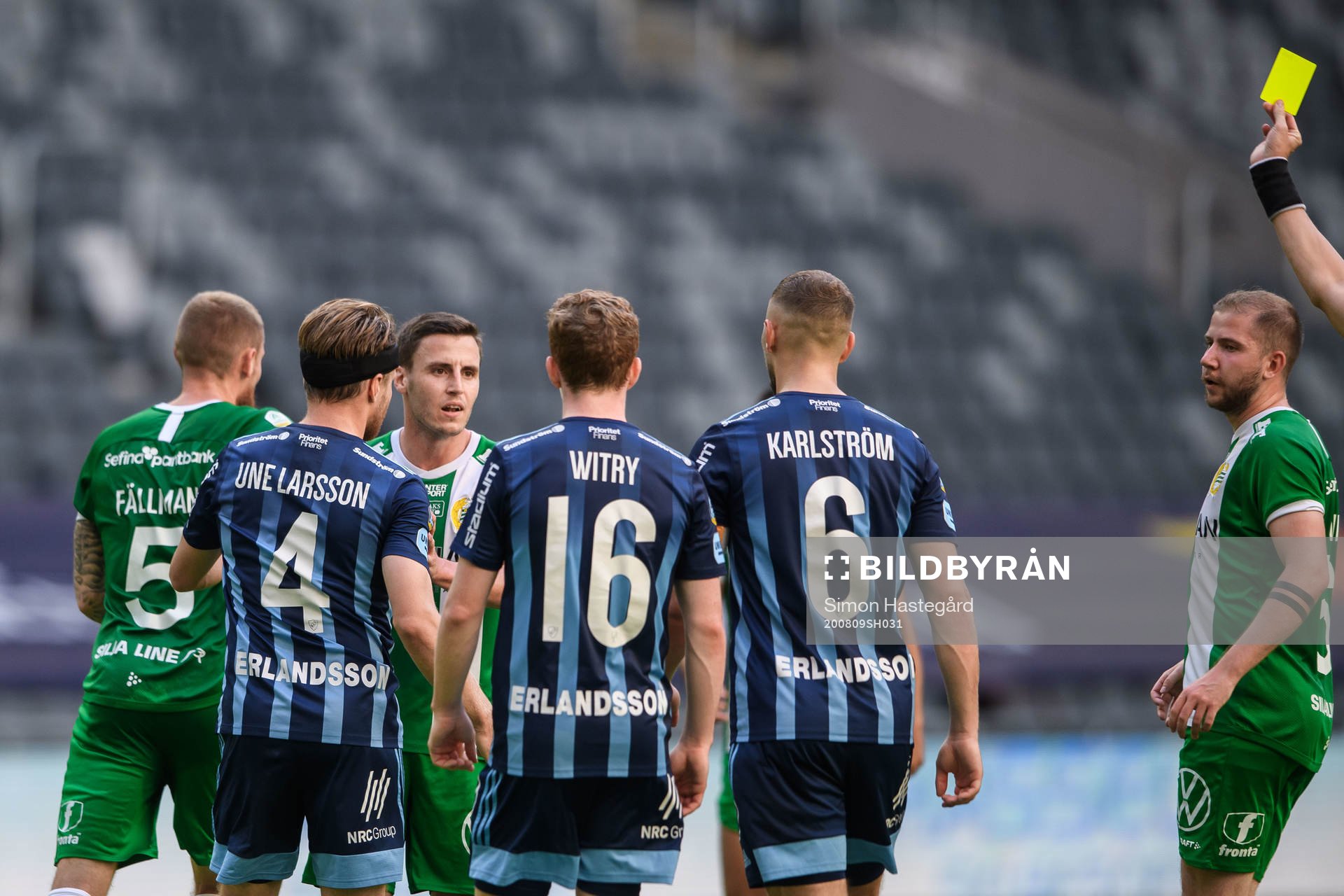 Hammarbys David Fällman, Jeppe Andersen och Darijan