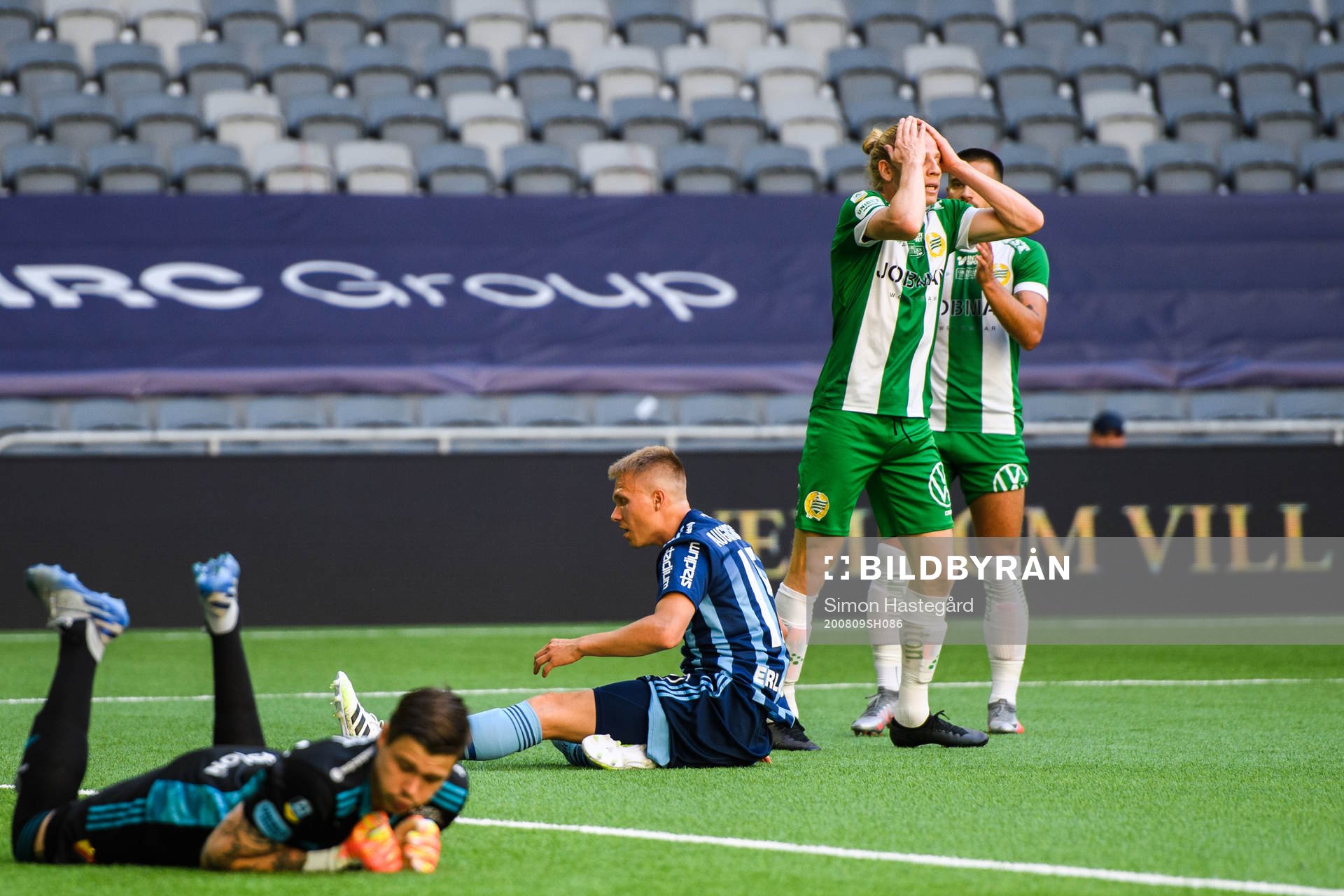 Hammarbys Gustav Ludwigson reagerar