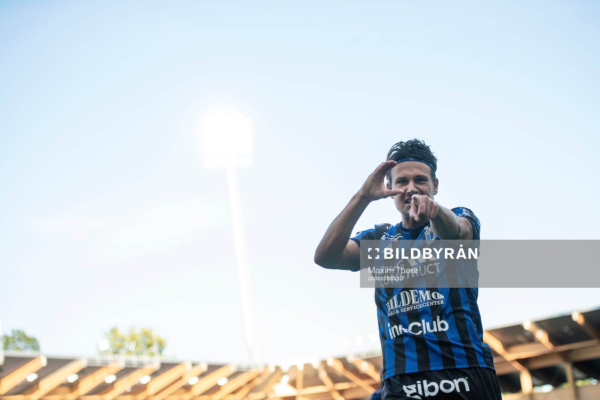 Sirius Stefano Vecchia jublar efter 1-0 under fotbollsmatchen i Allsvenskan mellan Sirius och Varberg den 10 augusti 2020 i Uppsala.