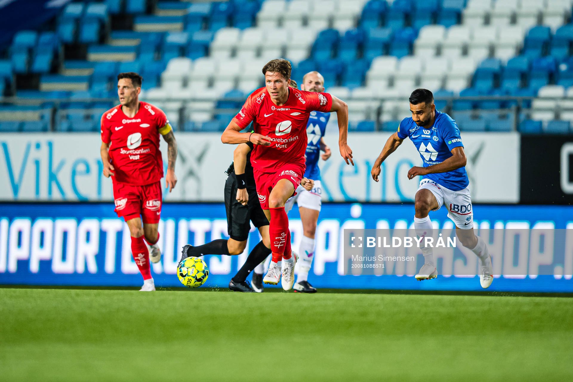 Erlend Hustad of Brann during the Eliteserien match between Molde and Brann on August 10, 2020 in Molde.