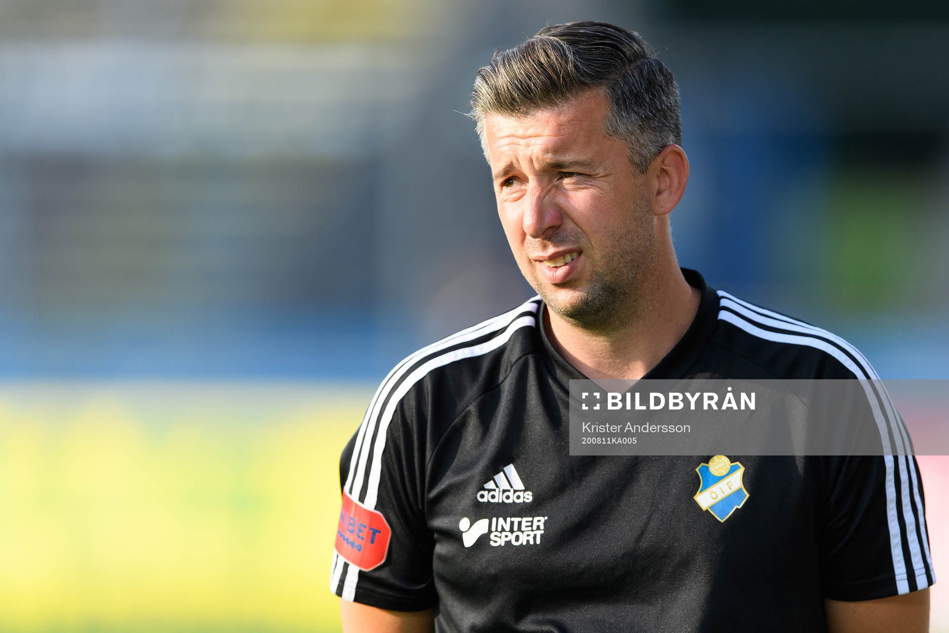 Östers tränare Dennis Velic före fotbollsmatchen i