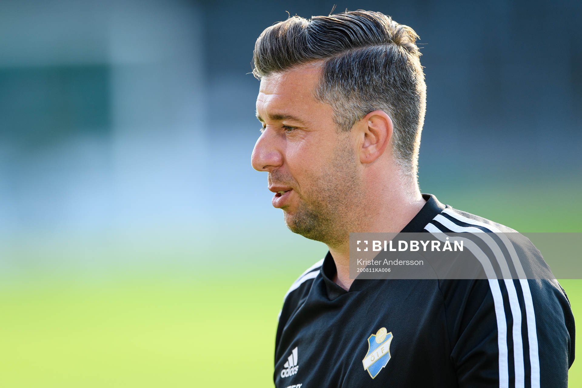 Östers tränare Dennis Velic före fotbollsmatchen i