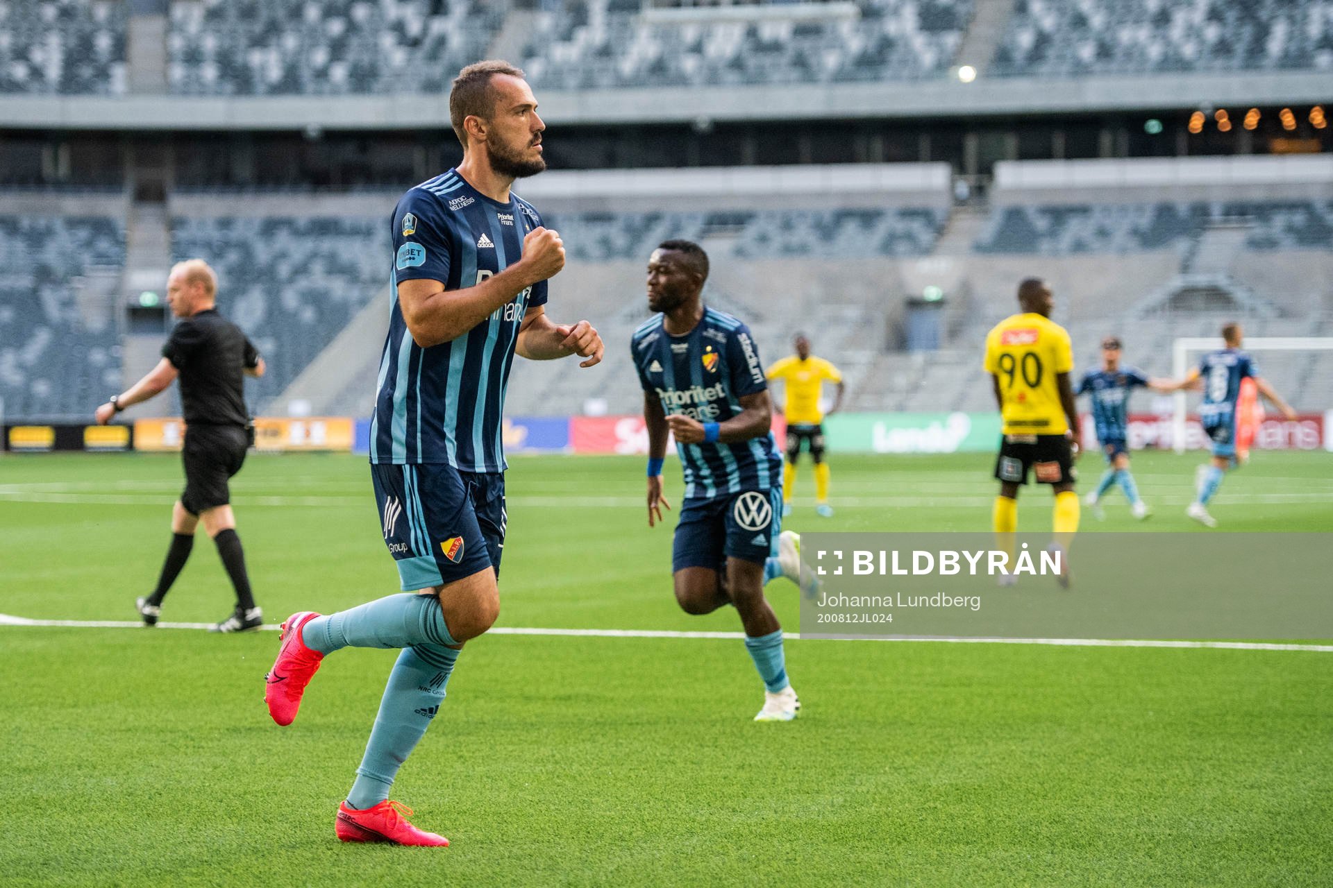Djurgårdens Emir Kujovic jublar