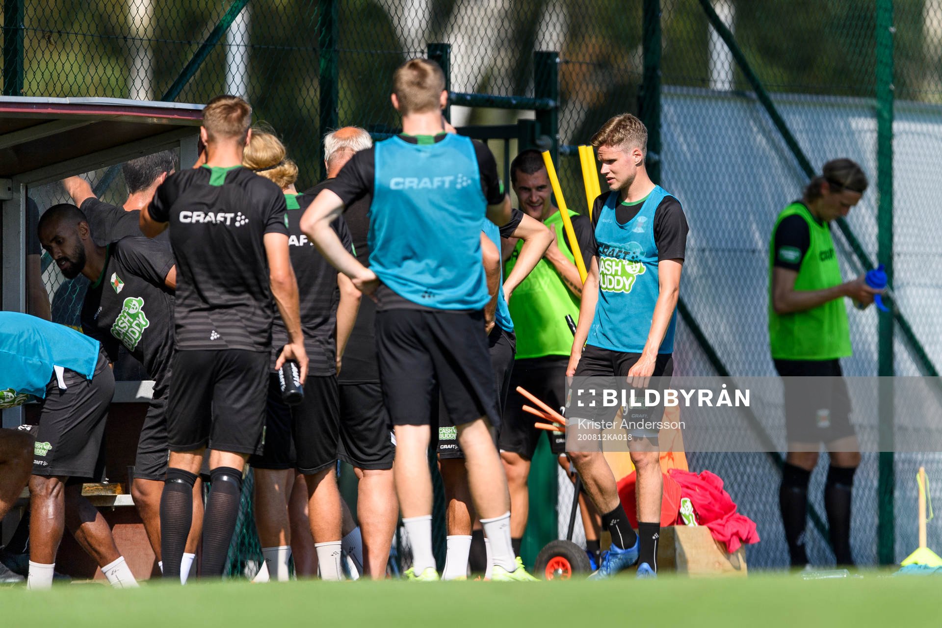 Under en träning med det allsvenska fotbollslaget Varberg