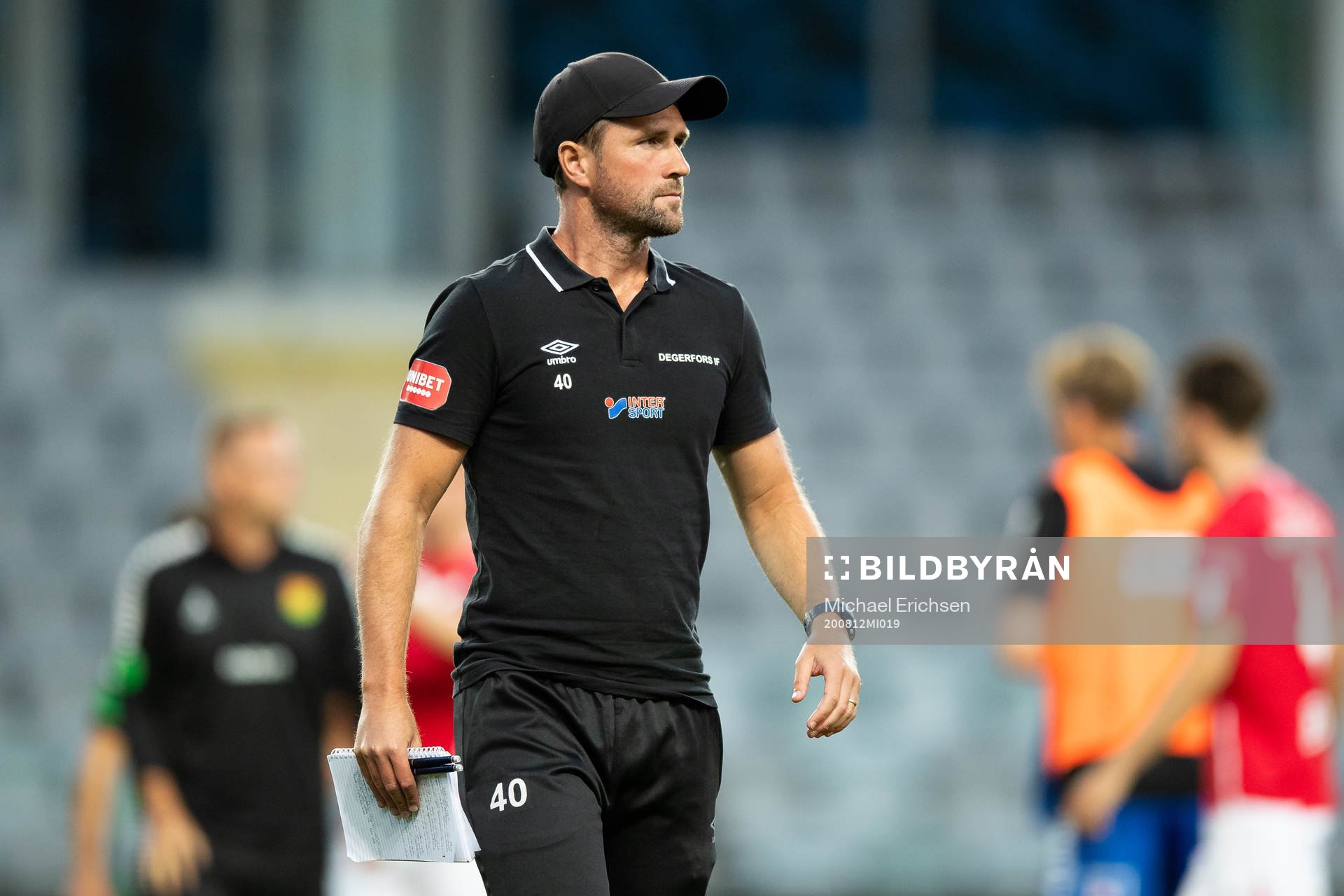  Degerfors tränare Tobias Solberg efter fotbollsmatchen i Superettan  mellan GAIS och Degerfors den 12 augusti 2020 i Göteborg.