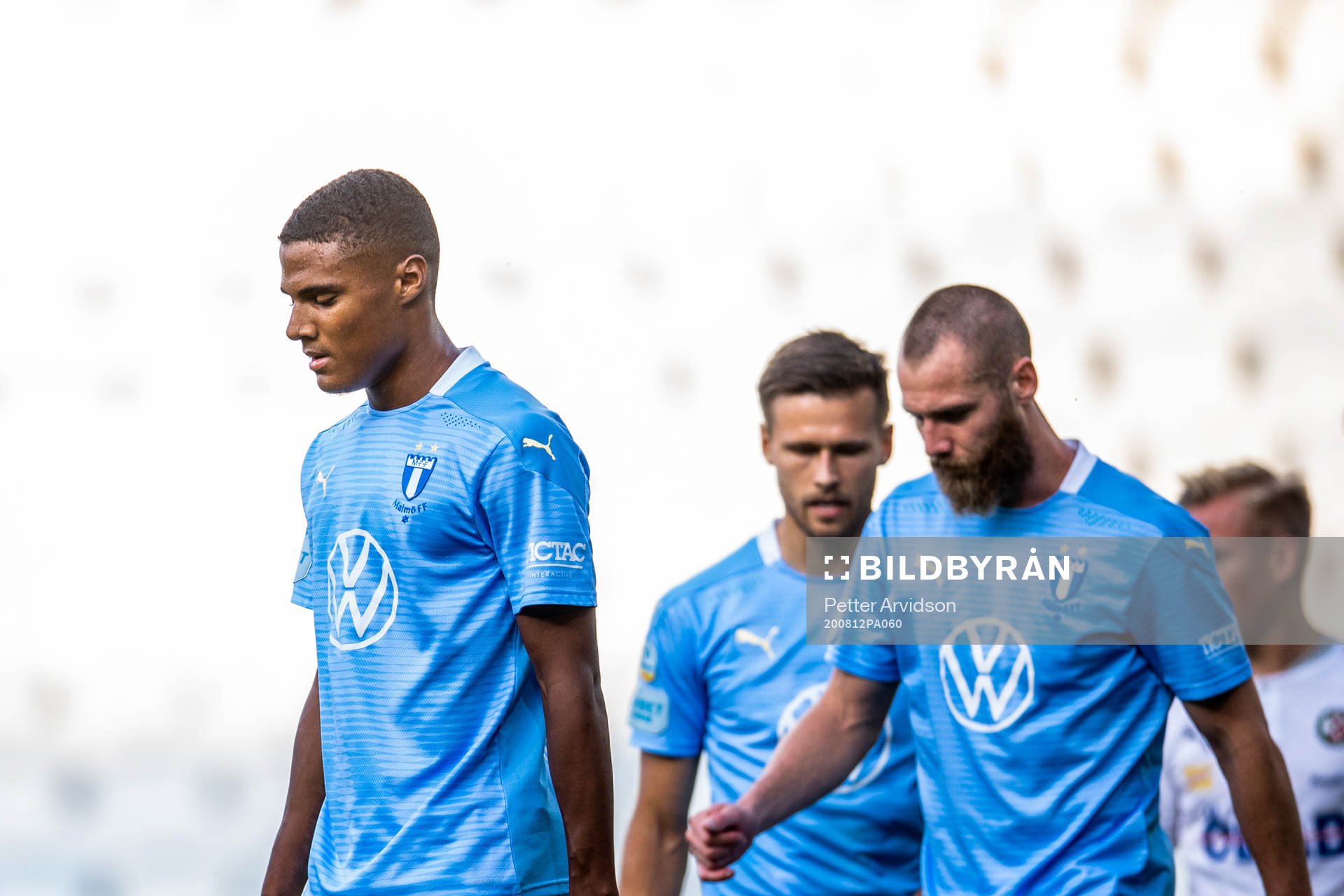 Malmö FFs Amin Sarr, Arnór Traustason och Jo Inge Berget