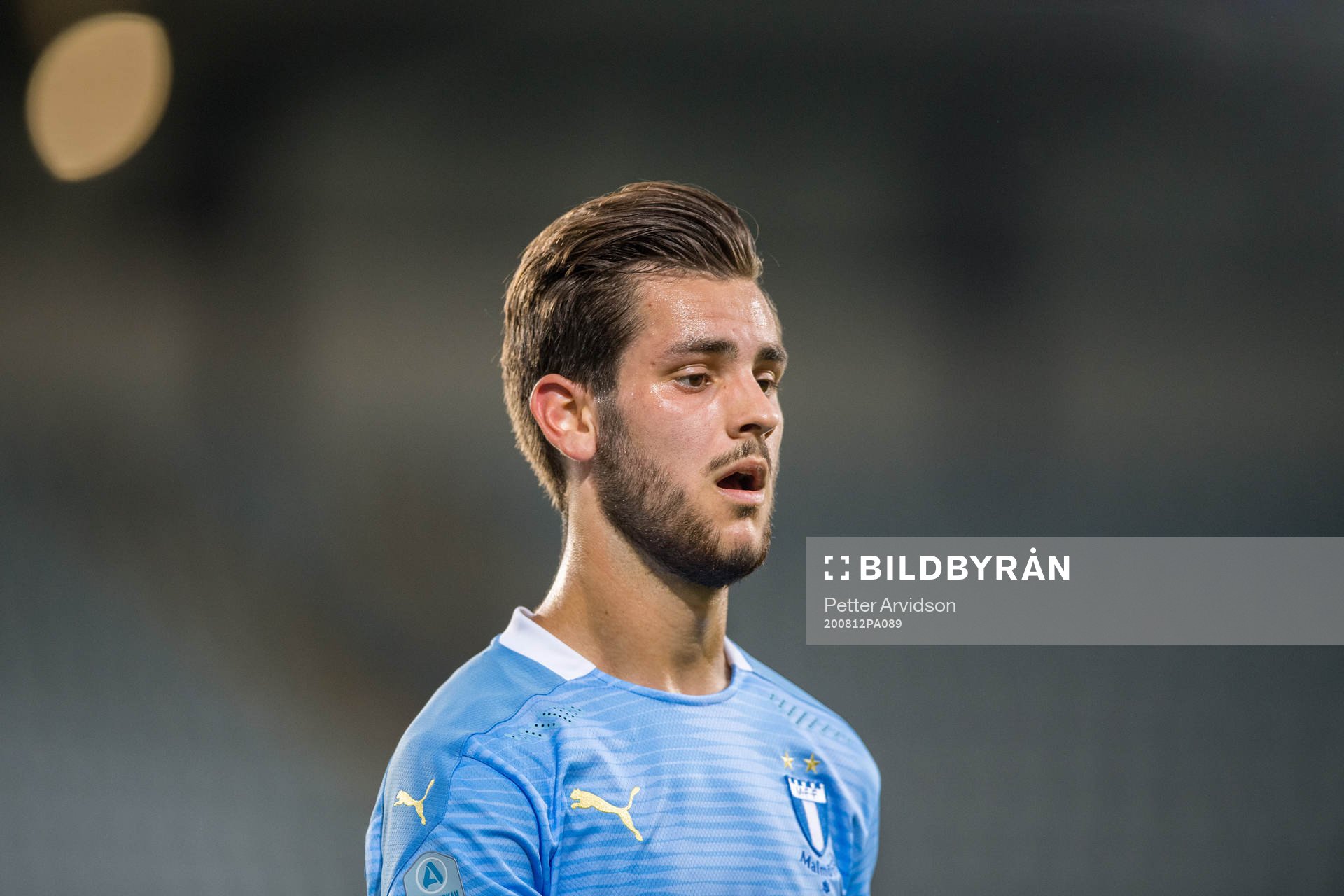 Malmö FFs Adi Nalic under fotbollsmatchen i Allsvenskan mellan Malmö FF och Örebro den 12 augusti 2020 i Malmö.