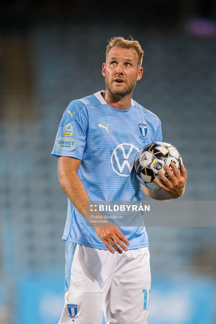 Malmö FFs Ola Toivonen under fotbollsmatchen i Allsvenskan mellan Malmö FF och Örebro den 12 augusti 2020 i Malmö.