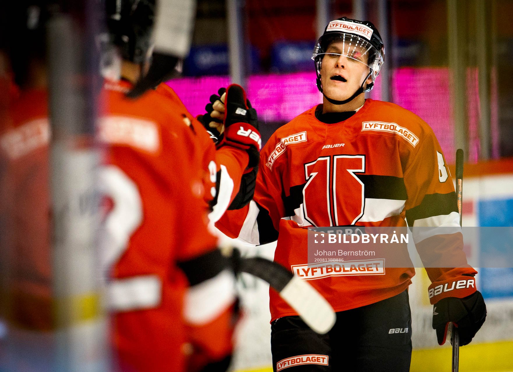 Örebros Hockey Joonas Rask jublar
