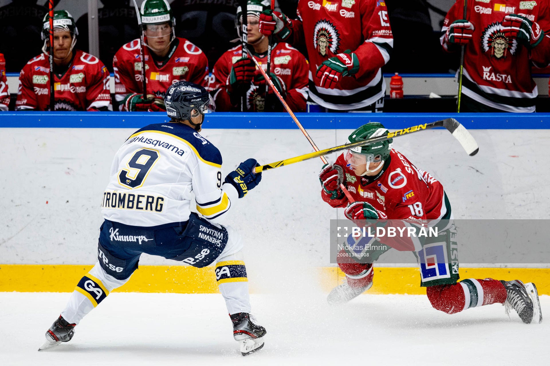 s Didrik Strömberg mot Frölundas Lucas Raymond