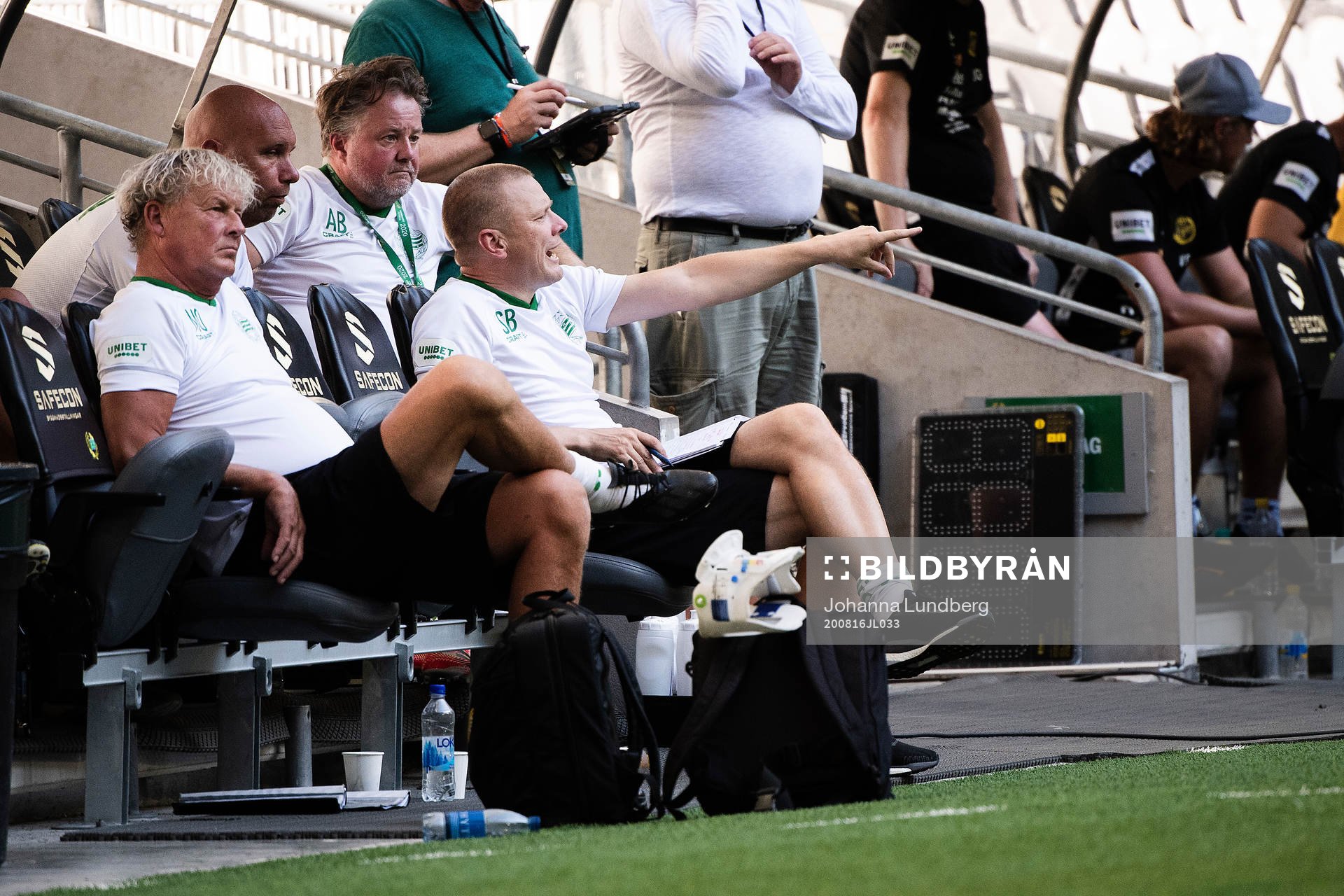 Hammarbys tränare Stefan Billborn under fotbollsmatchen i Allsvenskan mellan Hammarby och Elfsborg den 16 augusti 2020 i Stockholm.