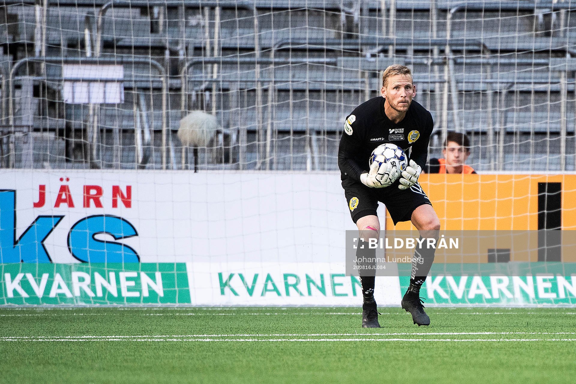 Hammarbys målvakt David Ousted under fotbollsmatchen i Allsvenskan mellan Hammarby och Elfsborg den 16 augusti 2020 i Stockholm.