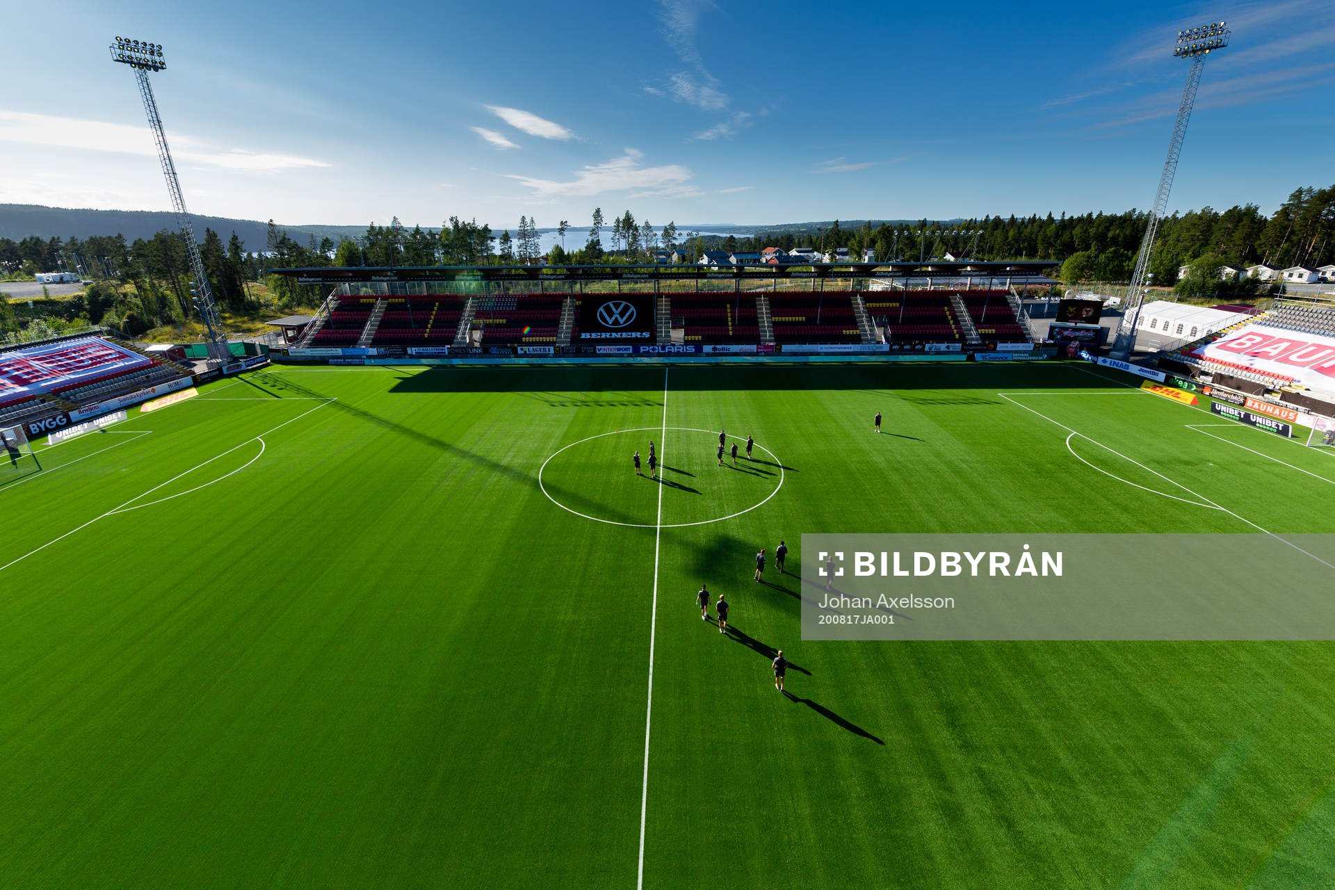 Jämtkraft Arena interiört med Kalmars spelar på plan